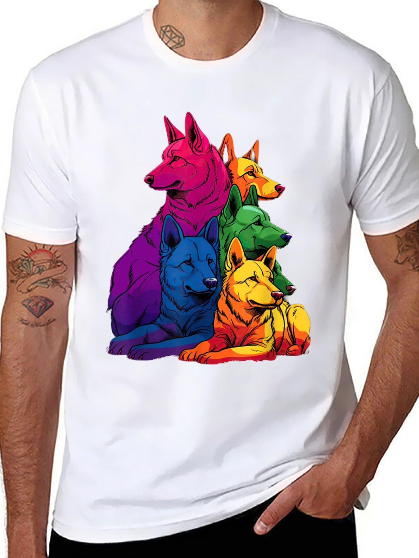 Rainbow Wolf Pack T-Shirt