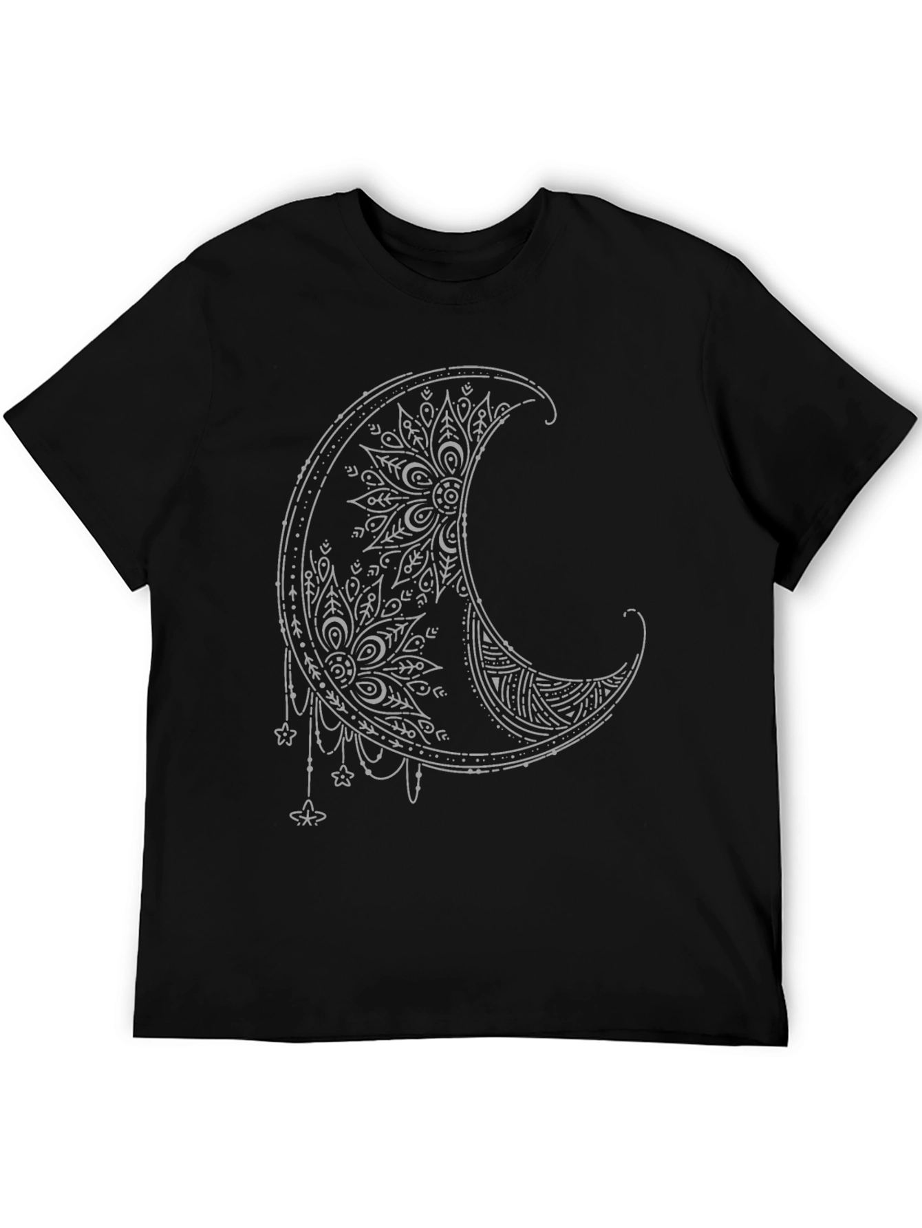 Boho Moon Graphic Tee - Stylish Black T-Shirt