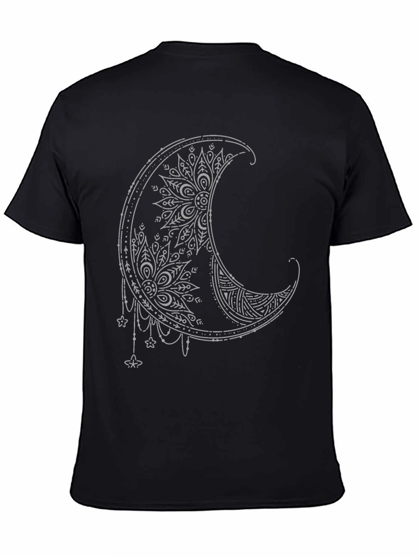 Boho Moon Graphic Tee - Stylish Black T-Shirt