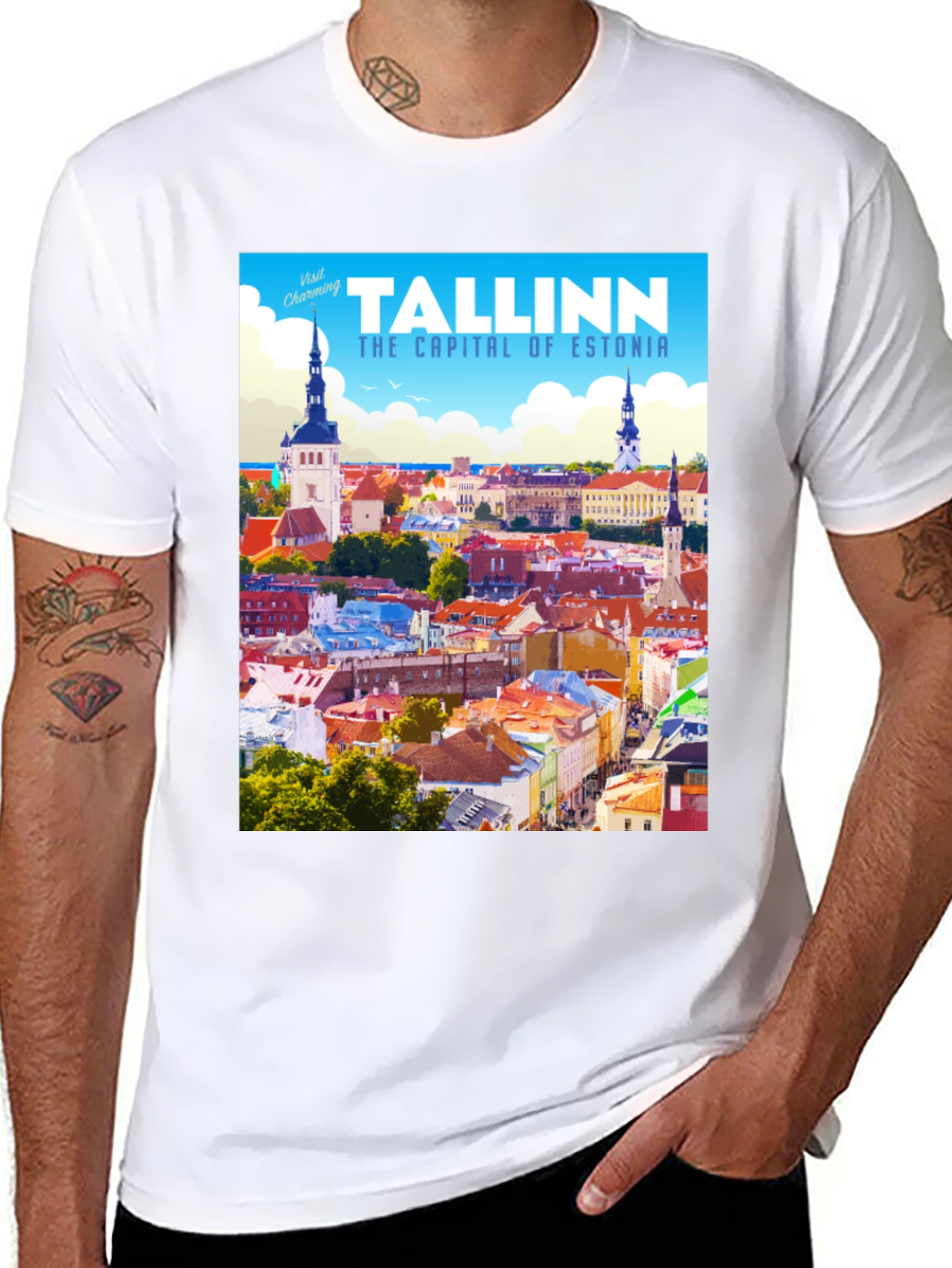 Tallinn Estonia Travel T-Shirt - Black