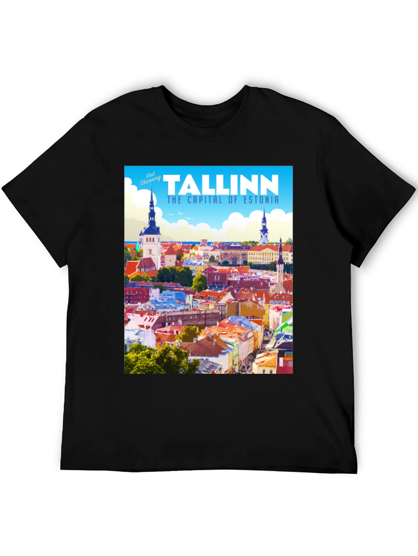 Tallinn Estonia Travel T-Shirt - Black