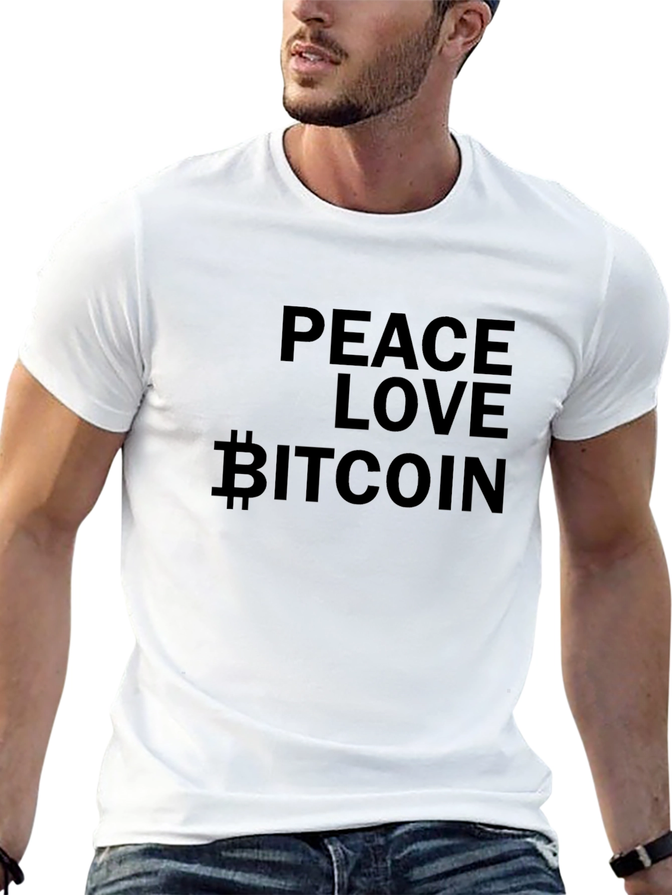 Peace Love Bitcoin Black T-Shirt