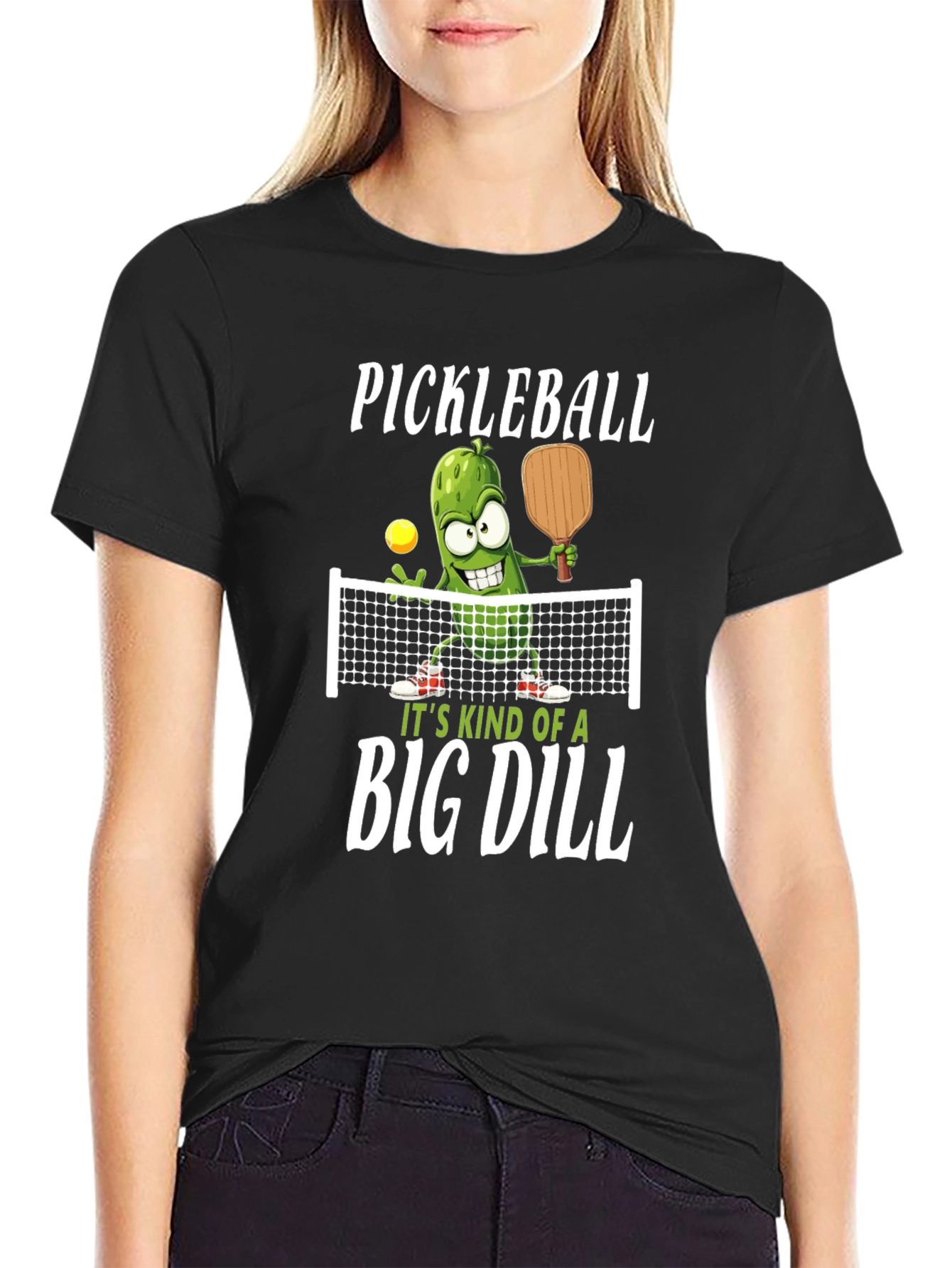 Pickleball Graphic Tee: Big Dill Humor T-Shirt
