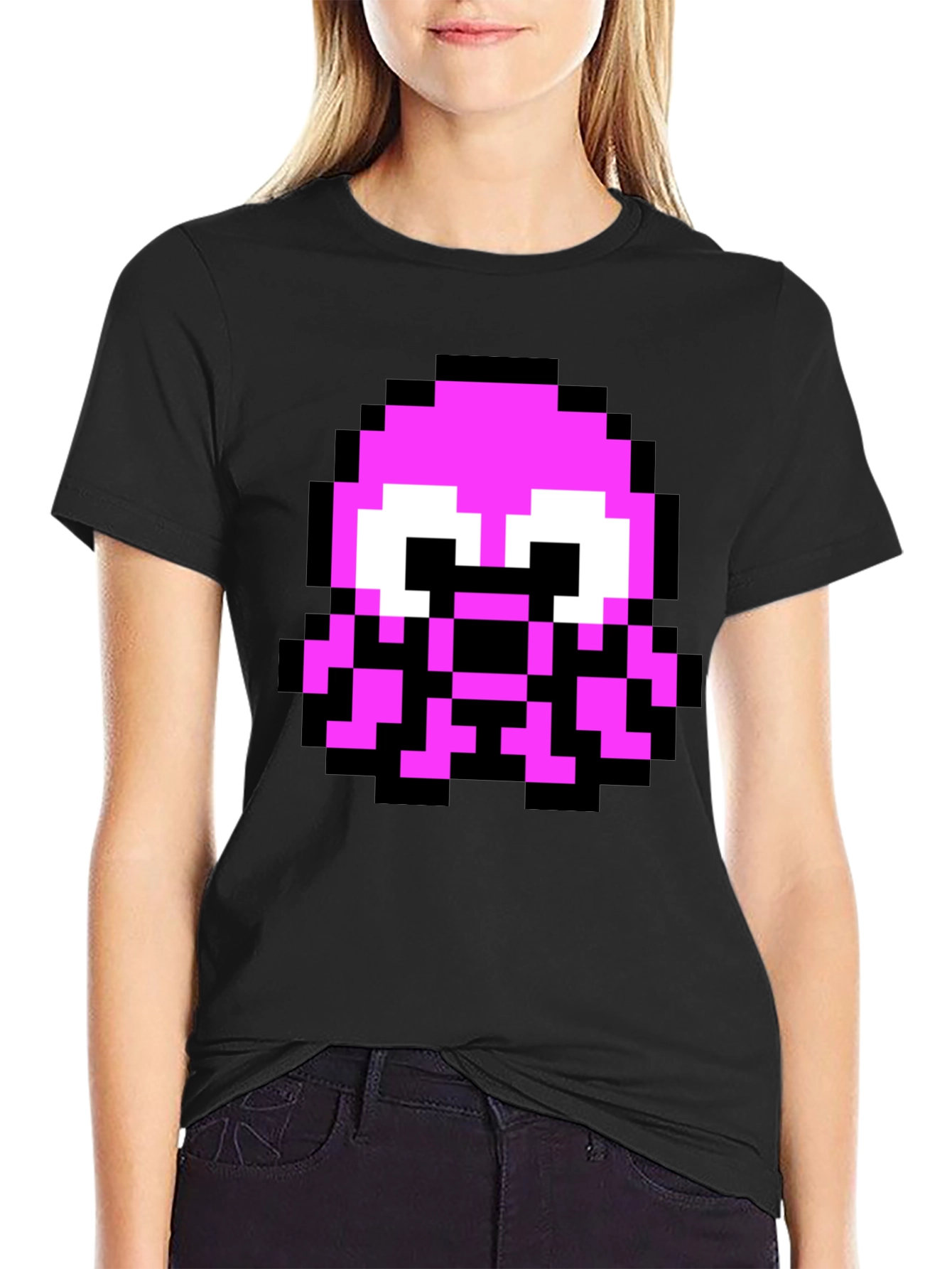 Pixel Octopus Graphic Tee - Black