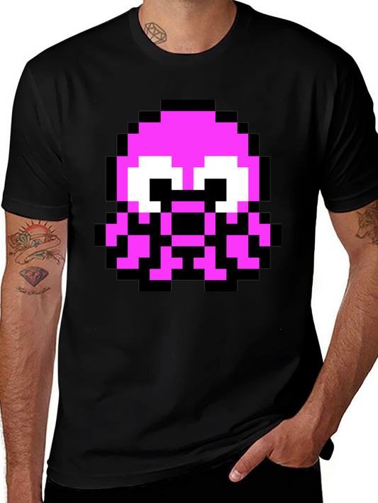 Pixel Octopus Graphic Tee - Black
