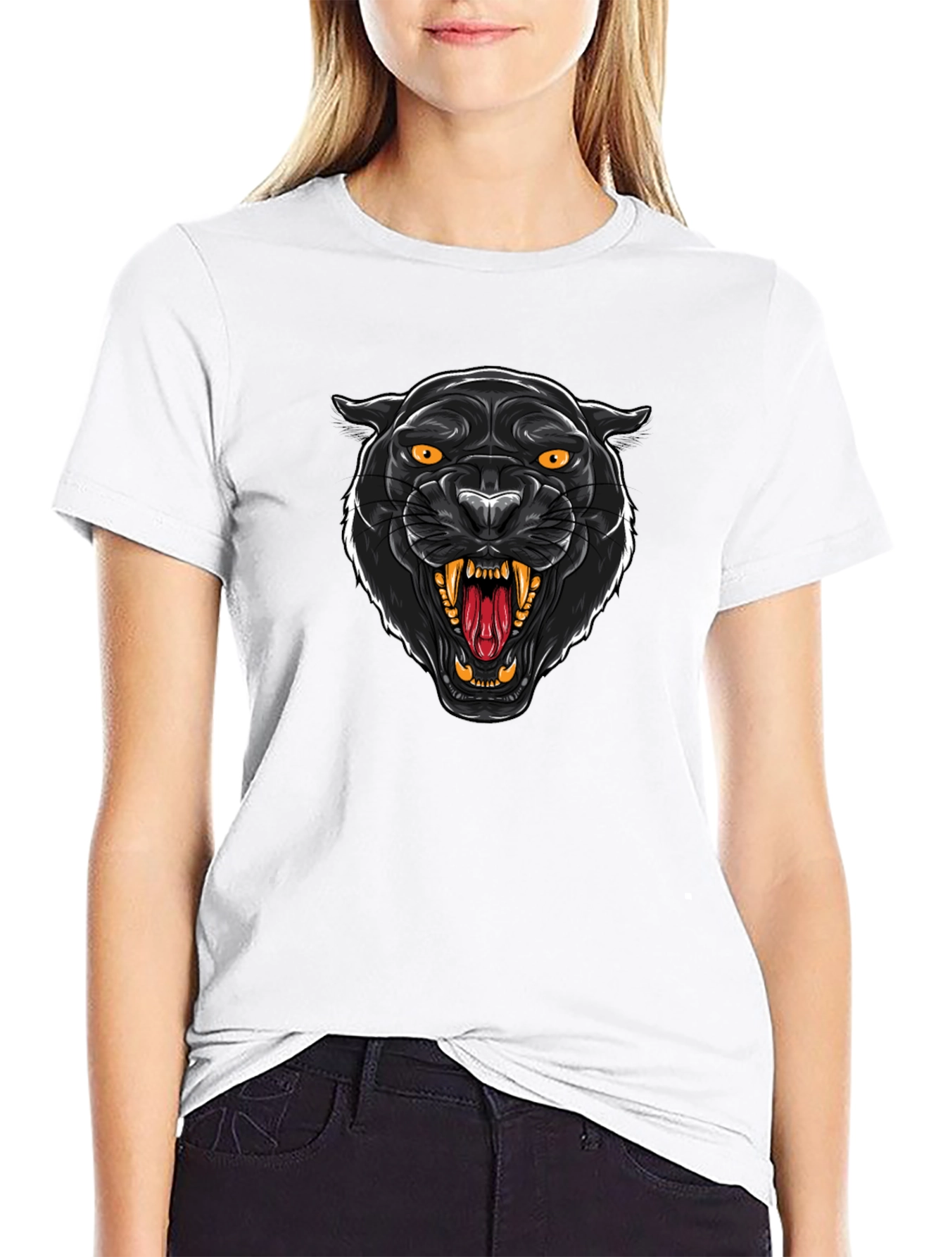 Black Panther Graphic Tee - Bold Animal Print
