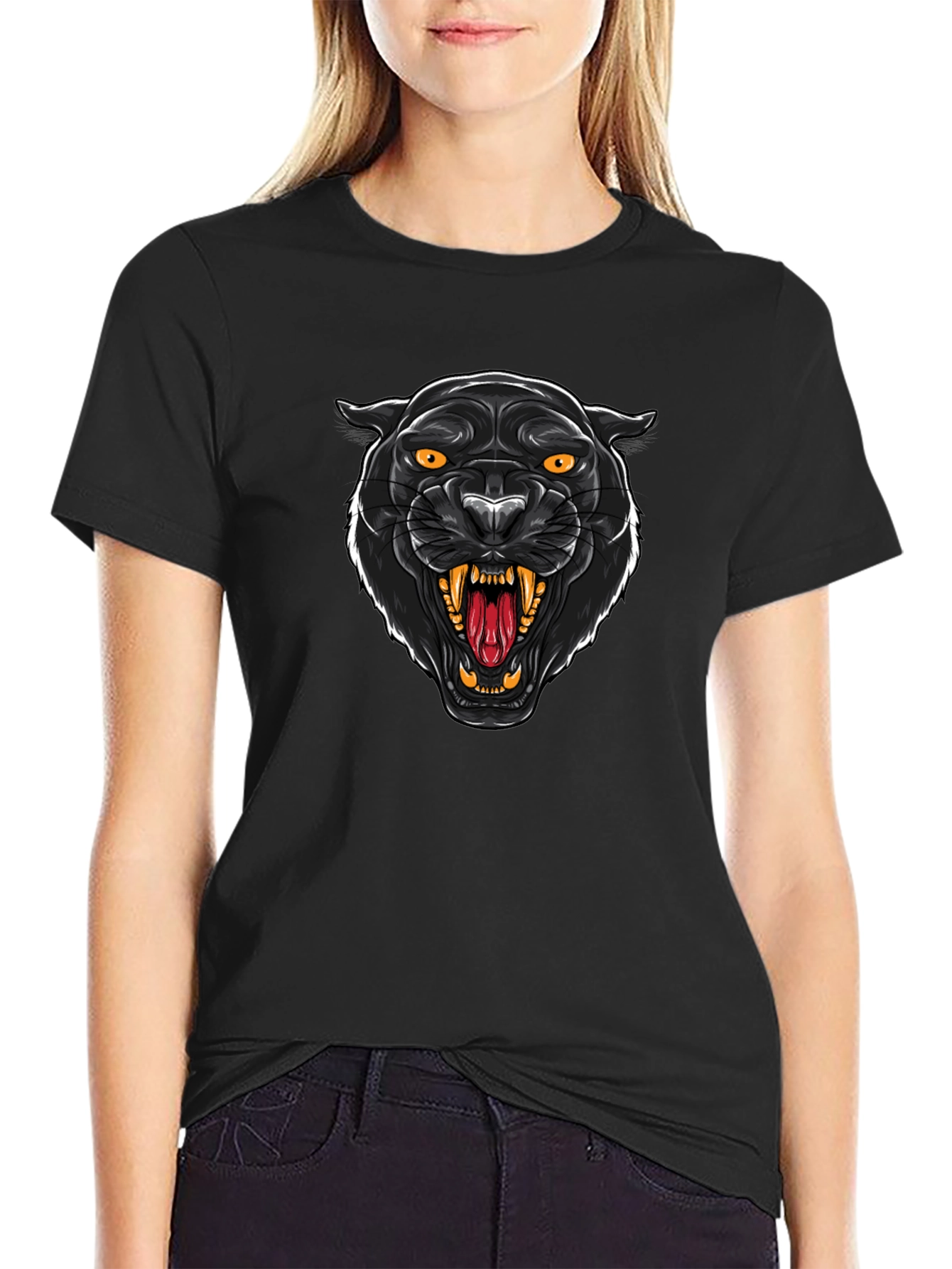 Black Panther Graphic Tee - Bold Animal Print