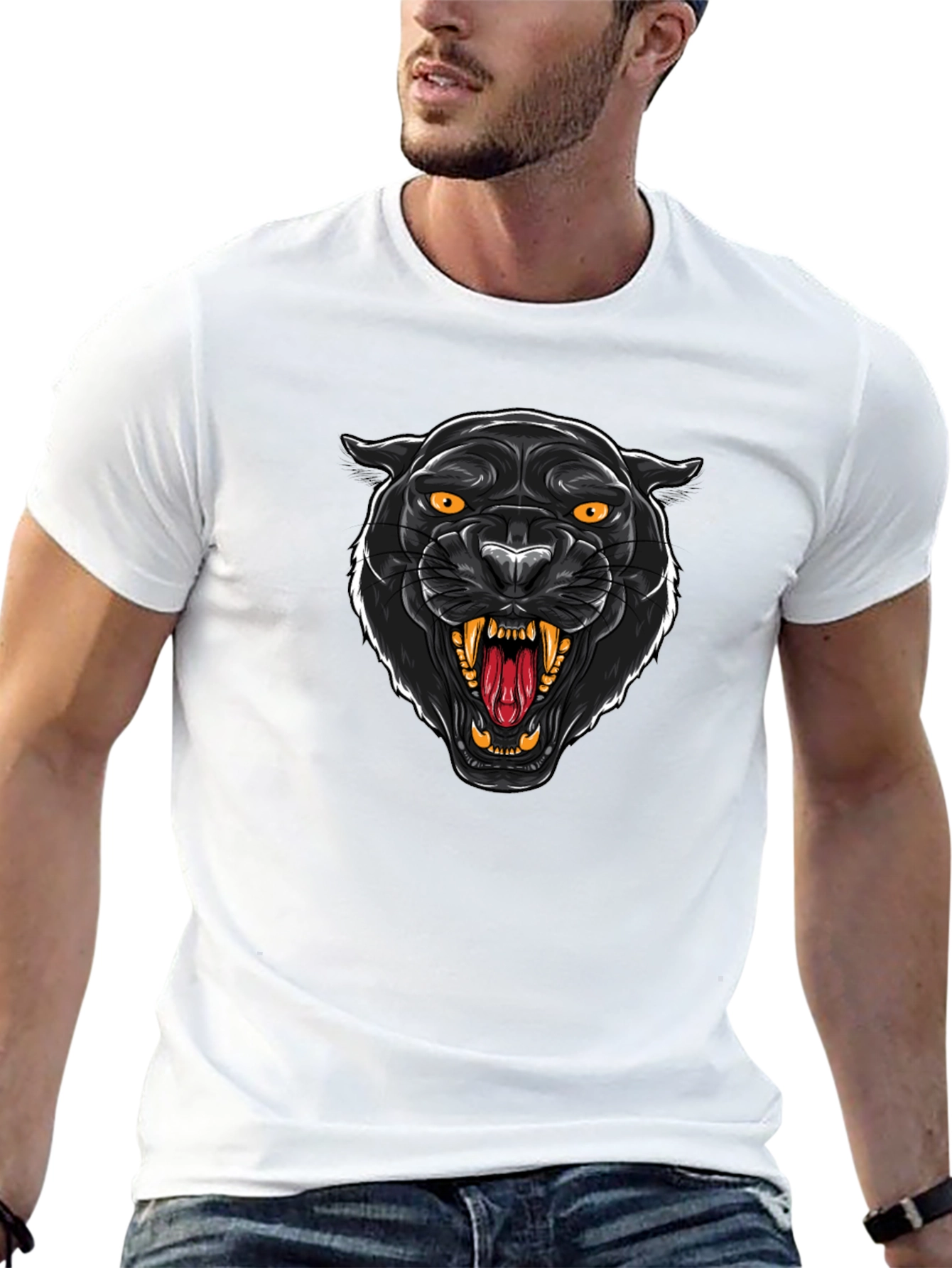 Black Panther Graphic Tee - Bold Animal Print