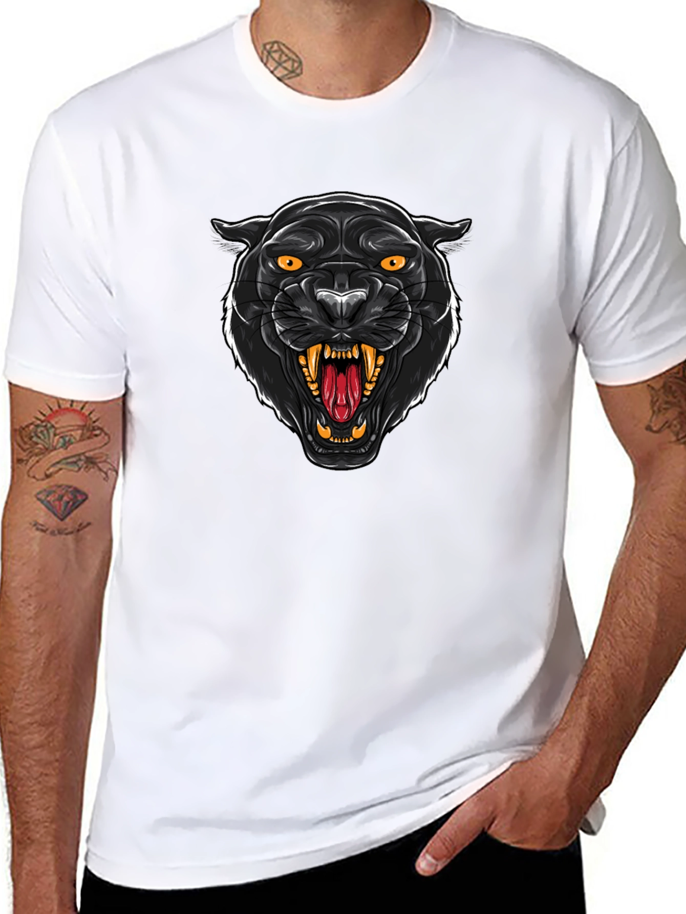 Black Panther Graphic Tee - Bold Animal Print