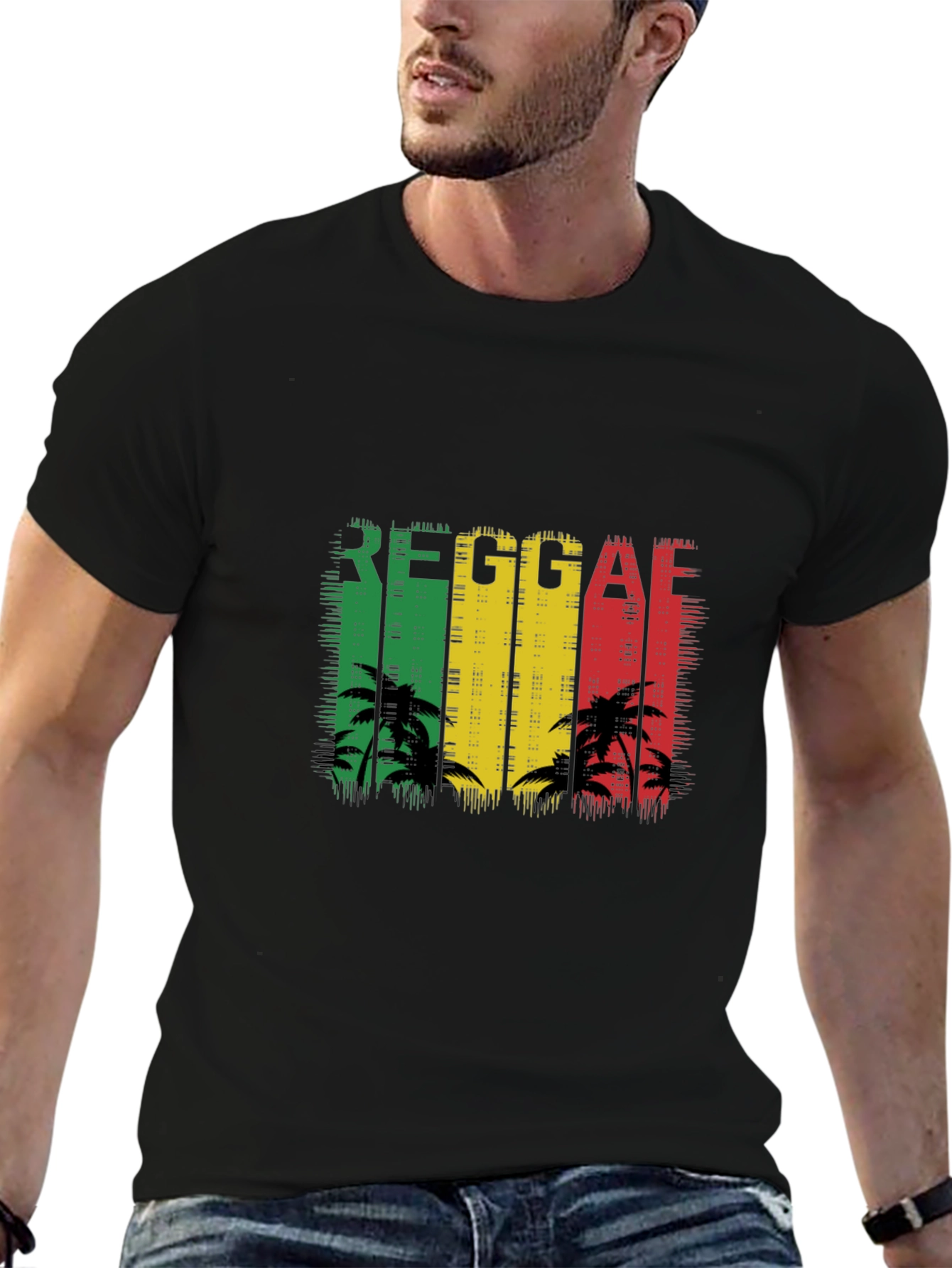 Reggae Palm Tree T-Shirt - Black
