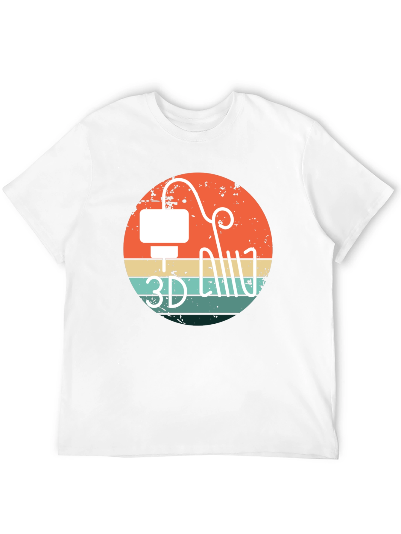 3D Printer Retro Style Black T-Shirt