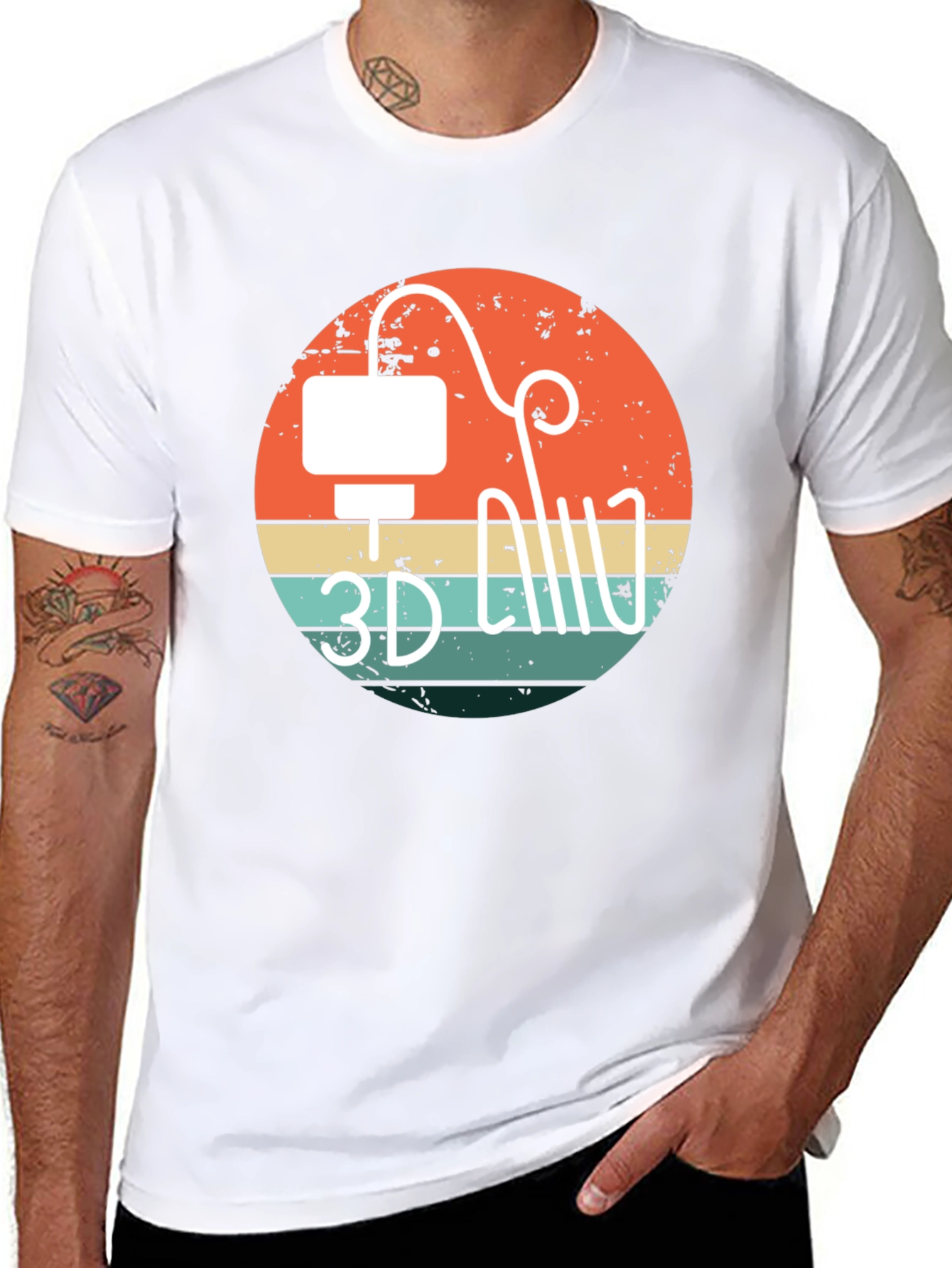 3D Printer Retro Style Black T-Shirt