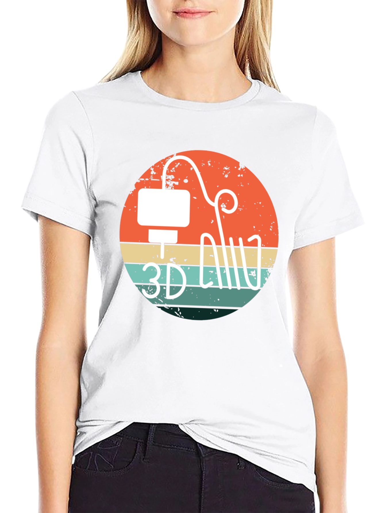 3D Printer Retro Style Black T-Shirt