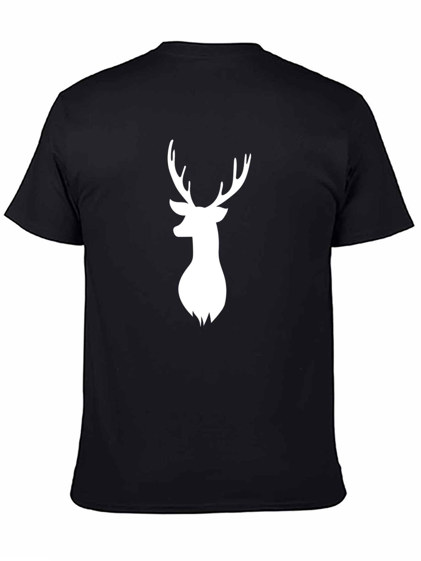 Deer Head Graphic Tee - Black Casual Shirt