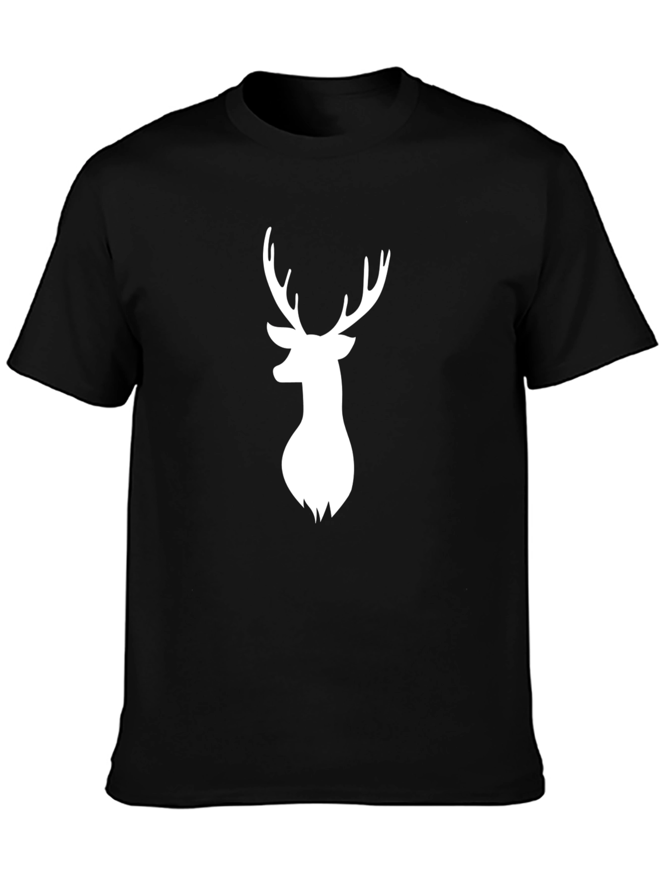Deer Head Graphic Tee - Black Casual Shirt