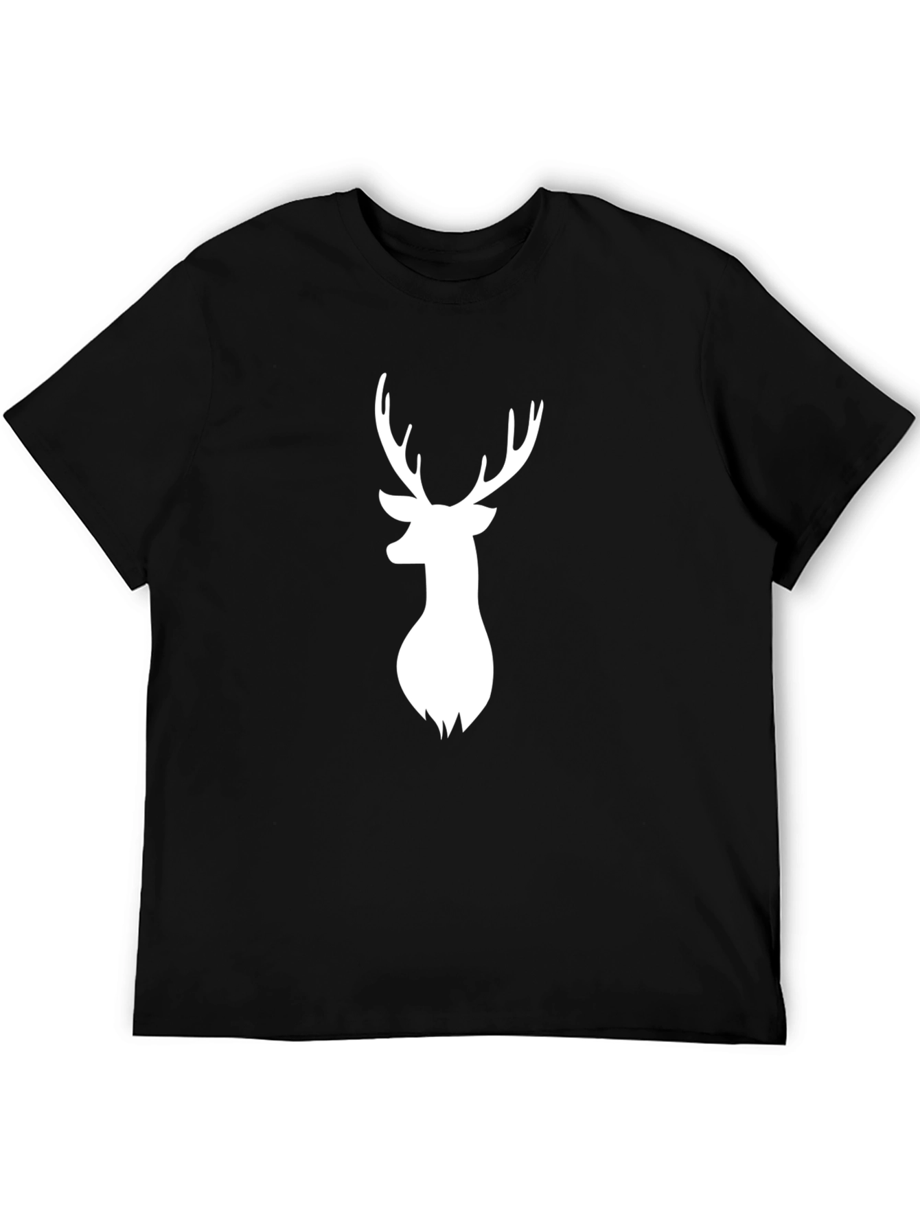 Deer Head Graphic Tee - Black Casual Shirt