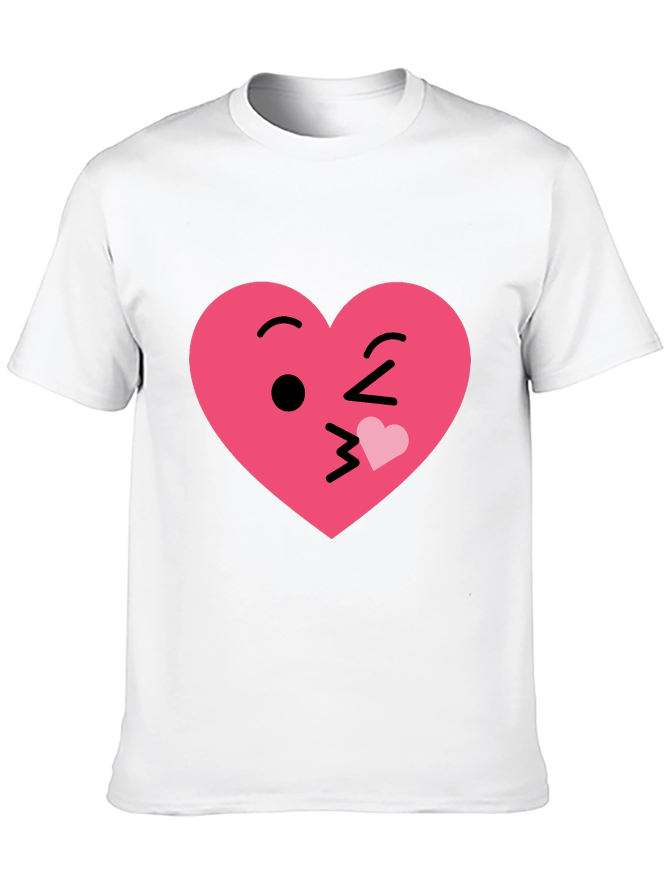 Kissing Heart Emoji Graphic Tee - Black