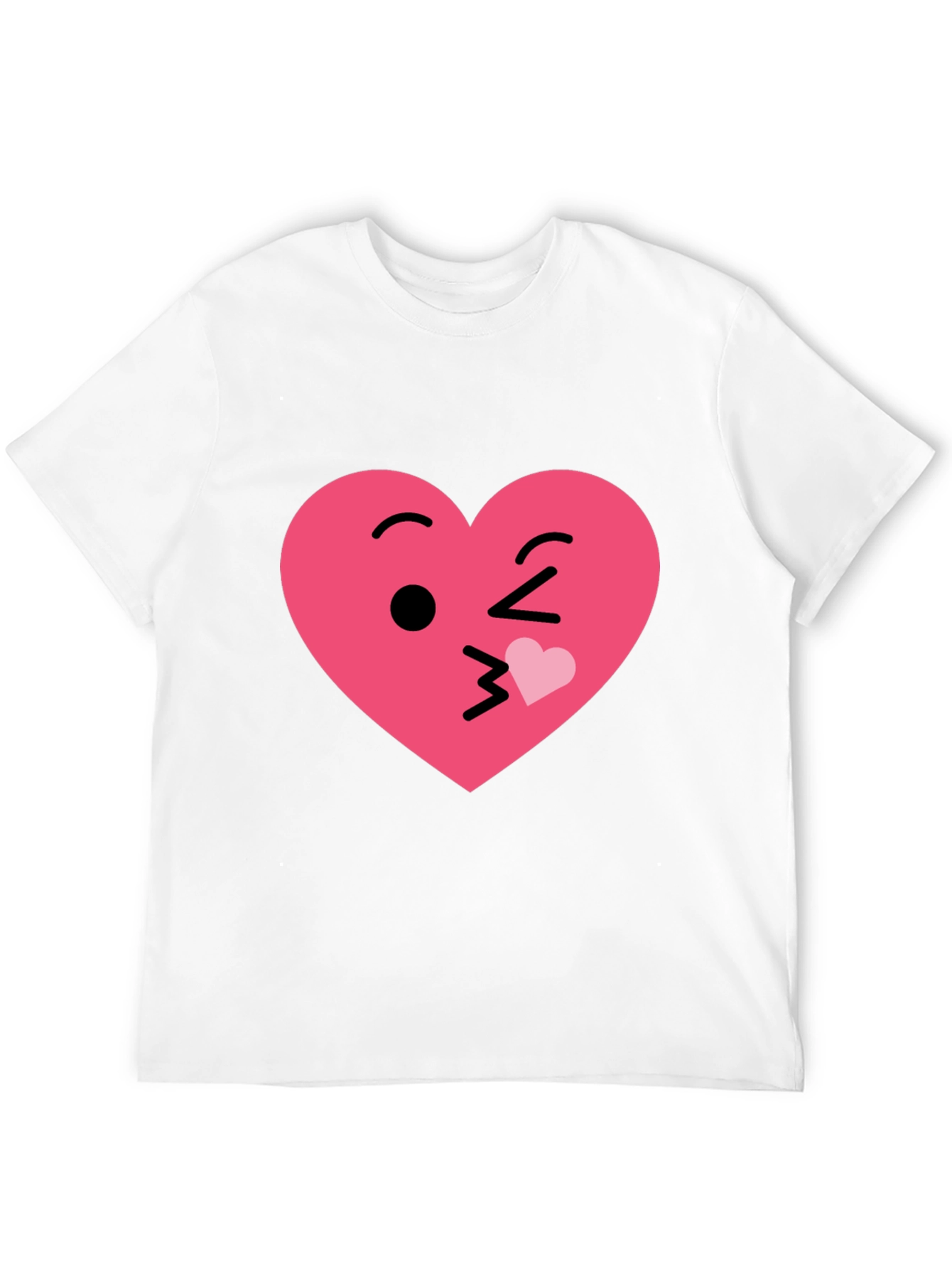 Kissing Heart Emoji Graphic Tee - Black