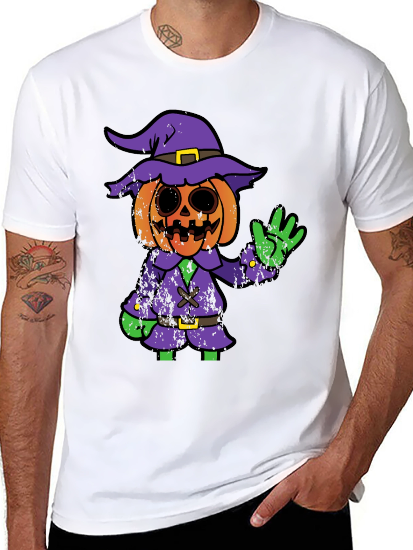 Halloween Pumpkin Witch Graphic Tee
