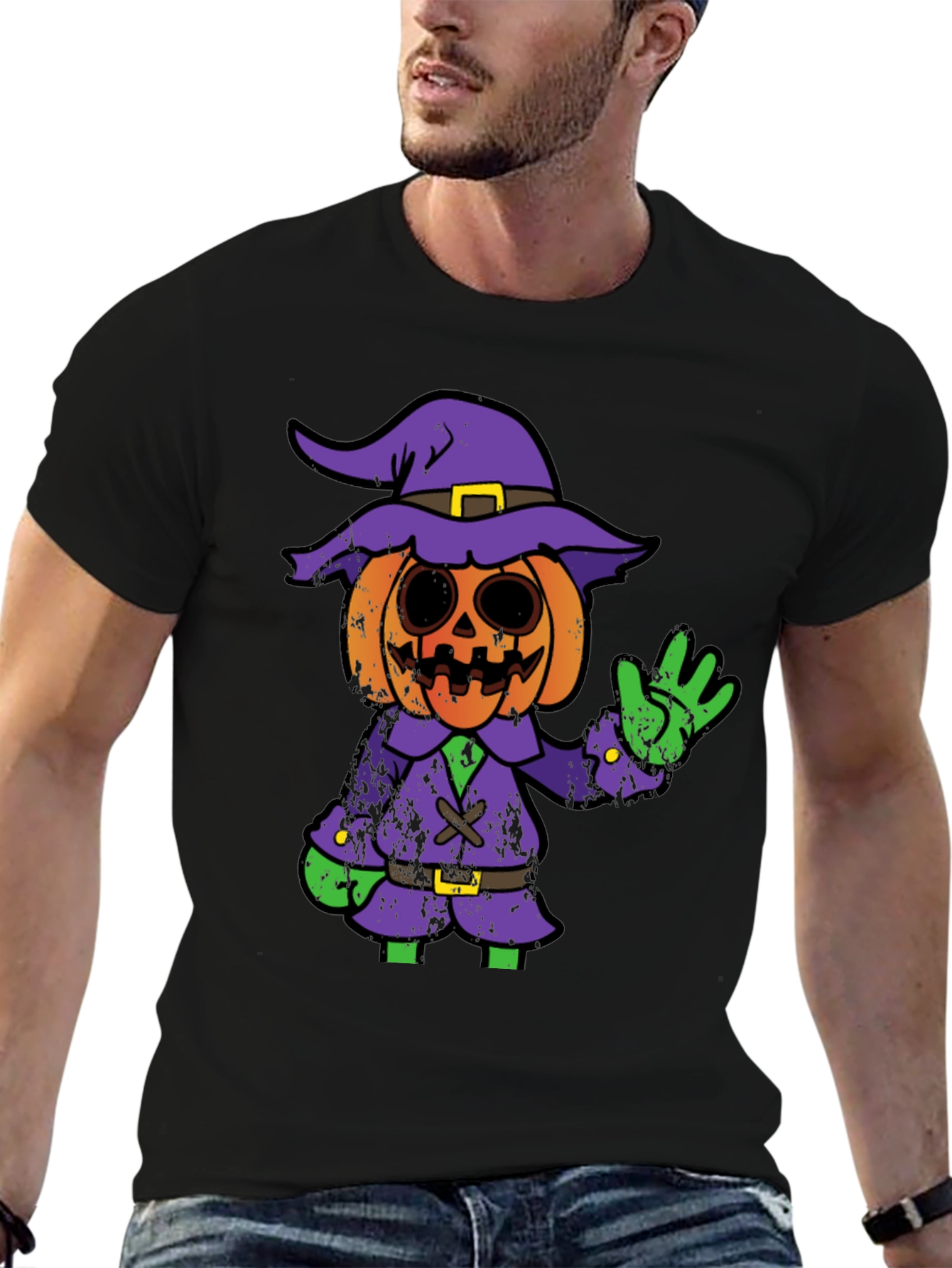 Halloween Pumpkin Witch Graphic Tee