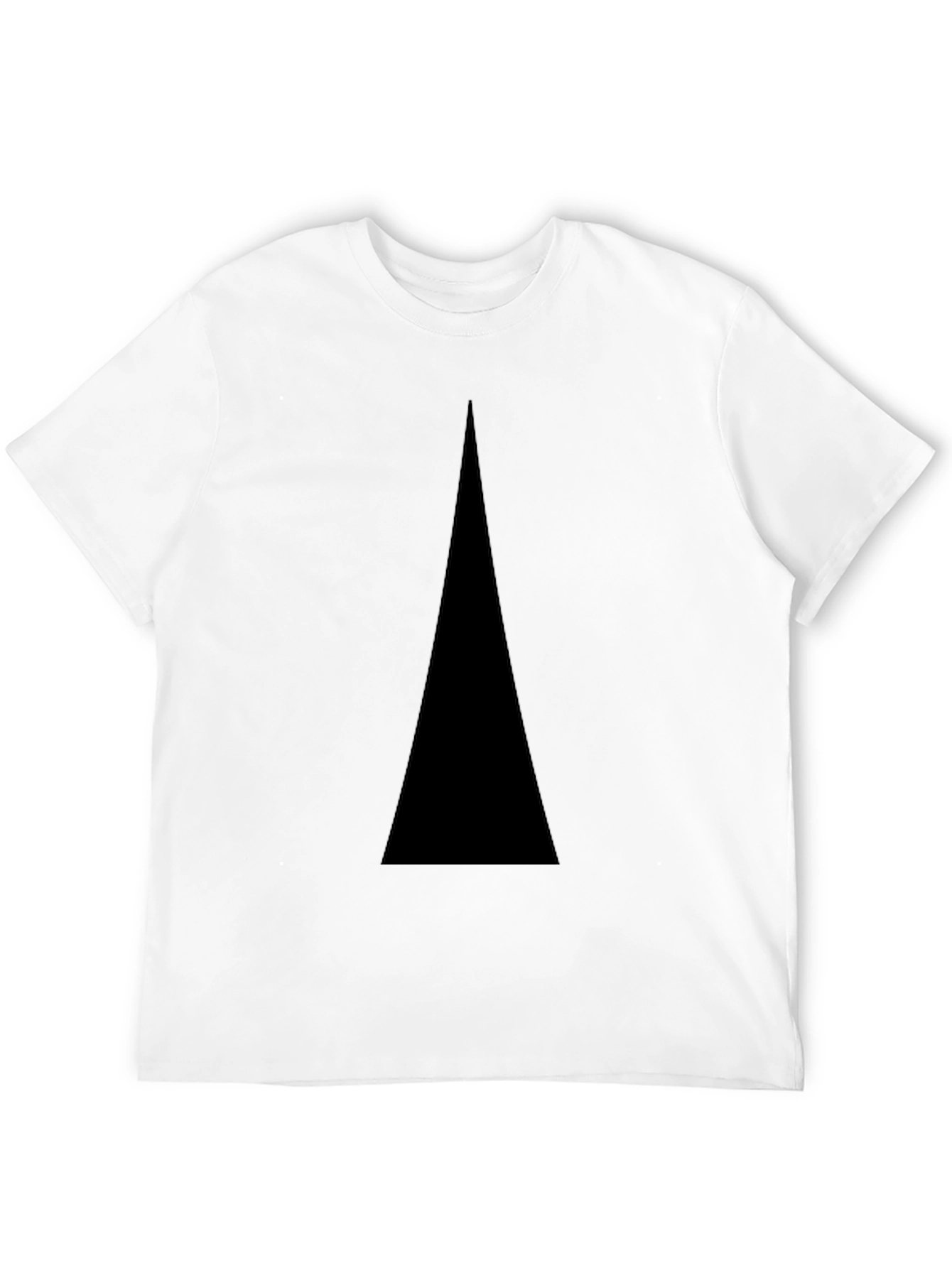 Mens Black T-Shirt with Solid Triangle Design