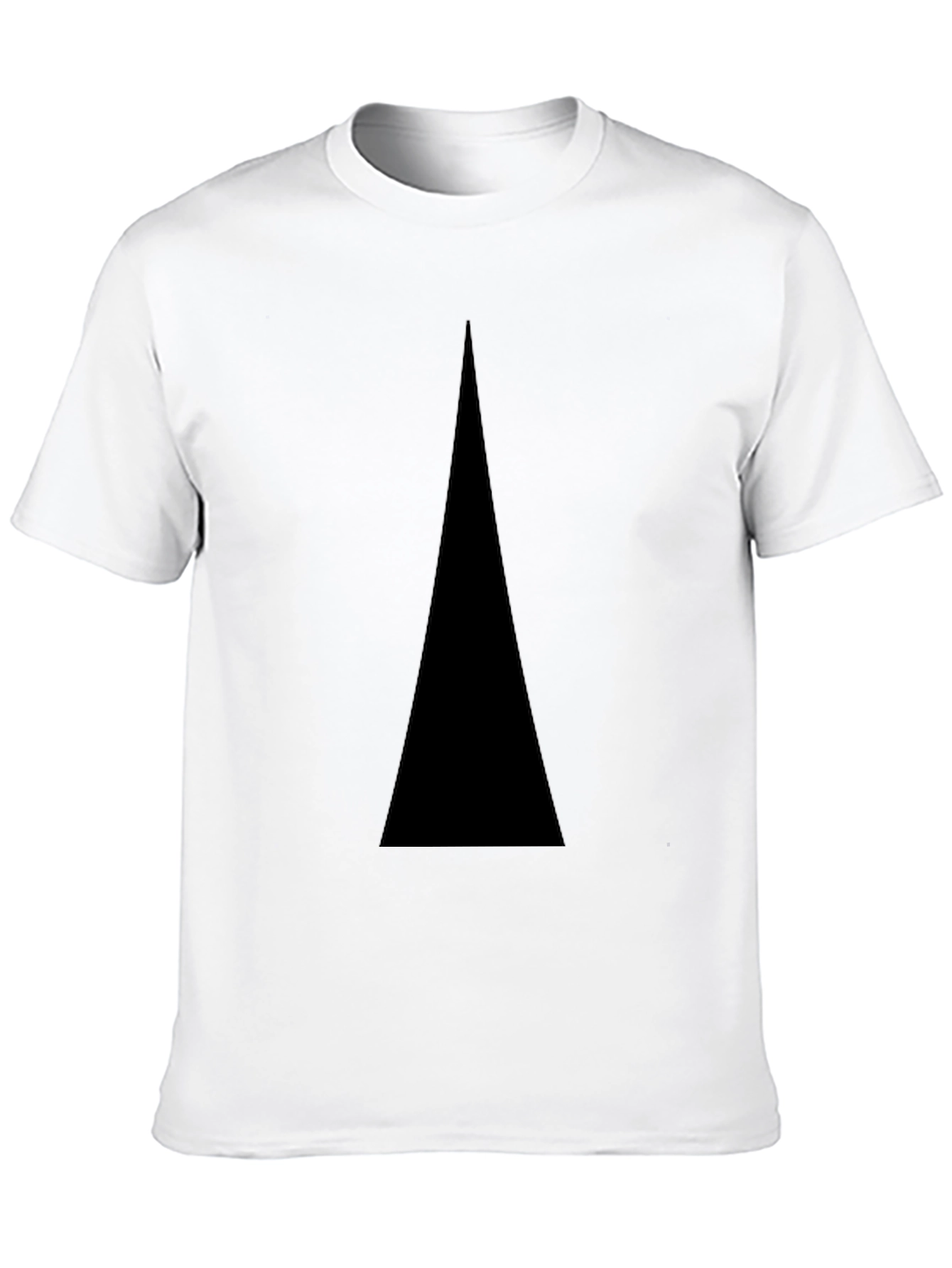 Mens Black T-Shirt with Solid Triangle Design