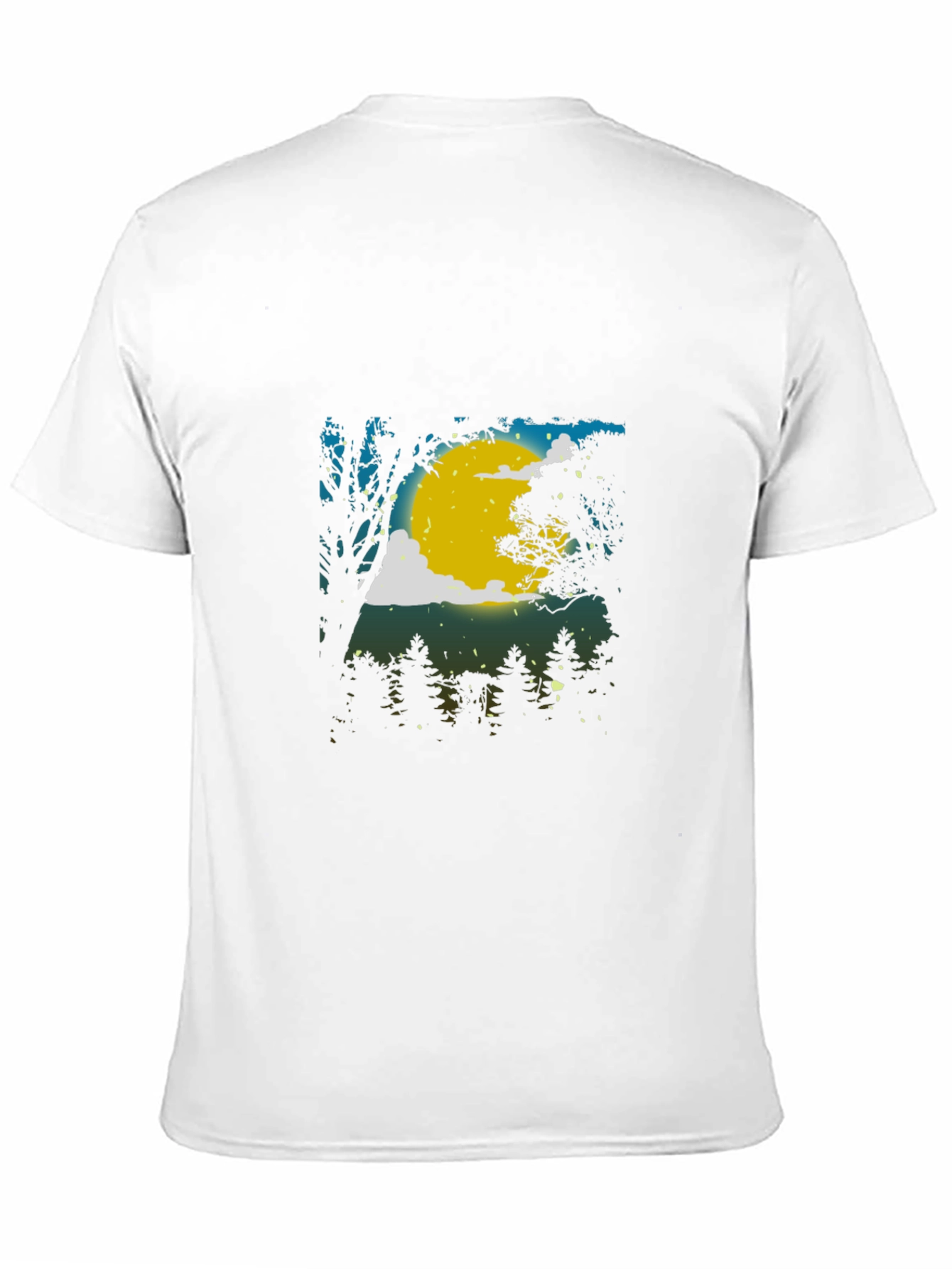 Moonlit Forest Graphic Tee - Black Cotton Blend