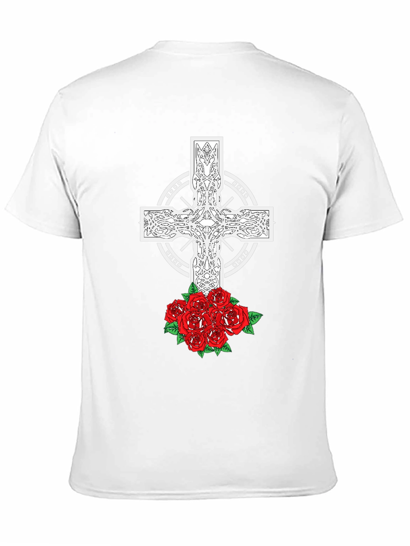 Celtic Cross and Roses Graphic Tee
