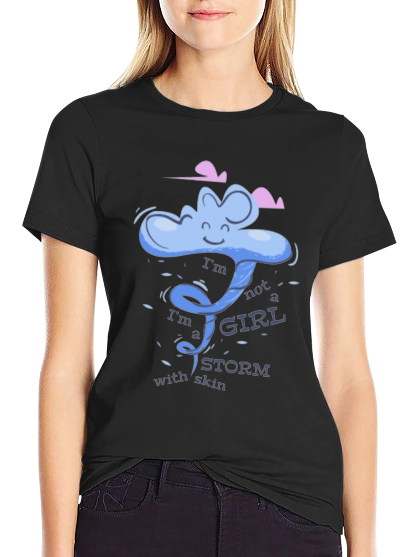 Storm Girl Graphic Tee - Cool Black T-Shirt