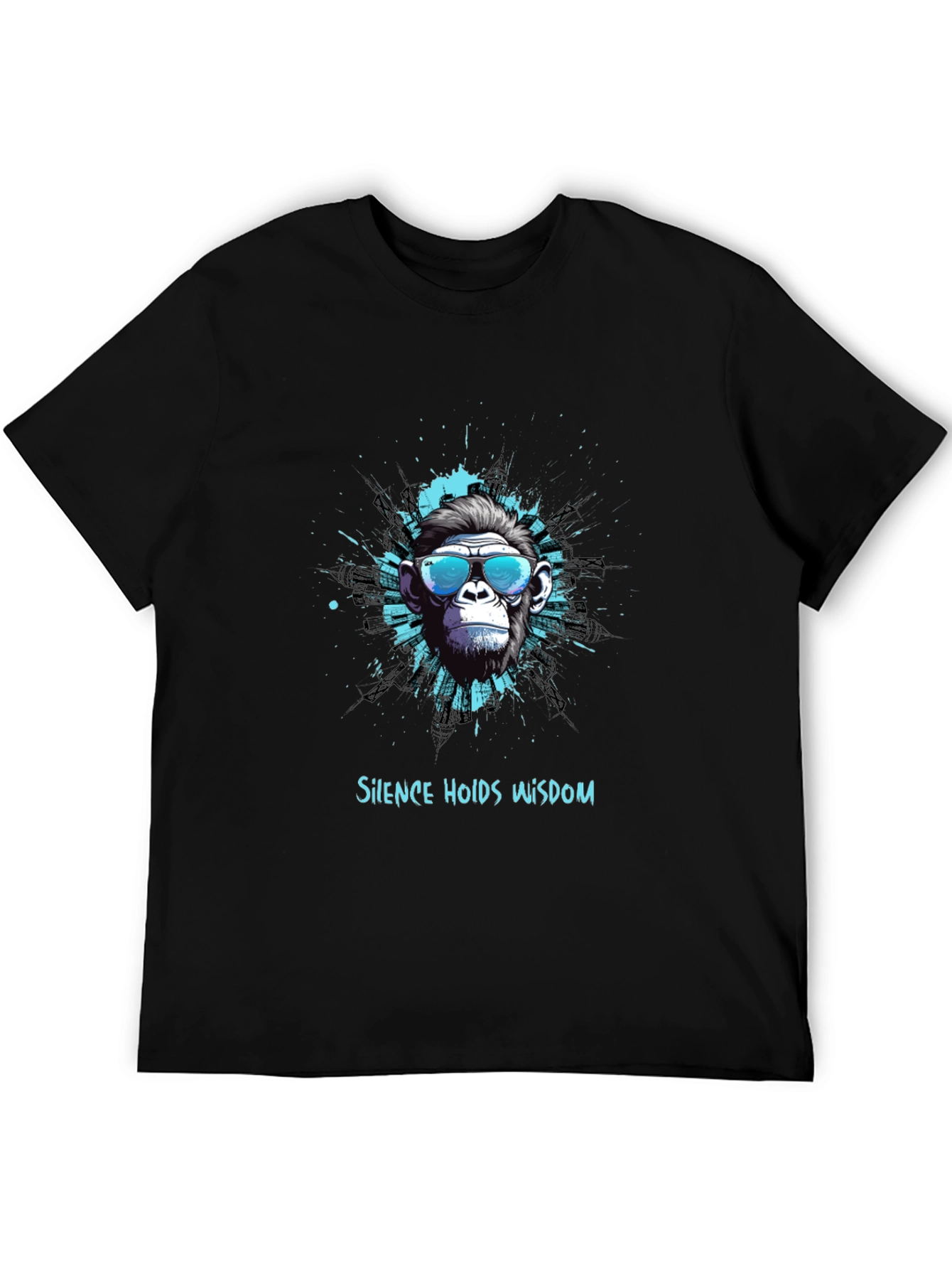 Cool Monkey Graphic Tee - Silence Holds Wisdom