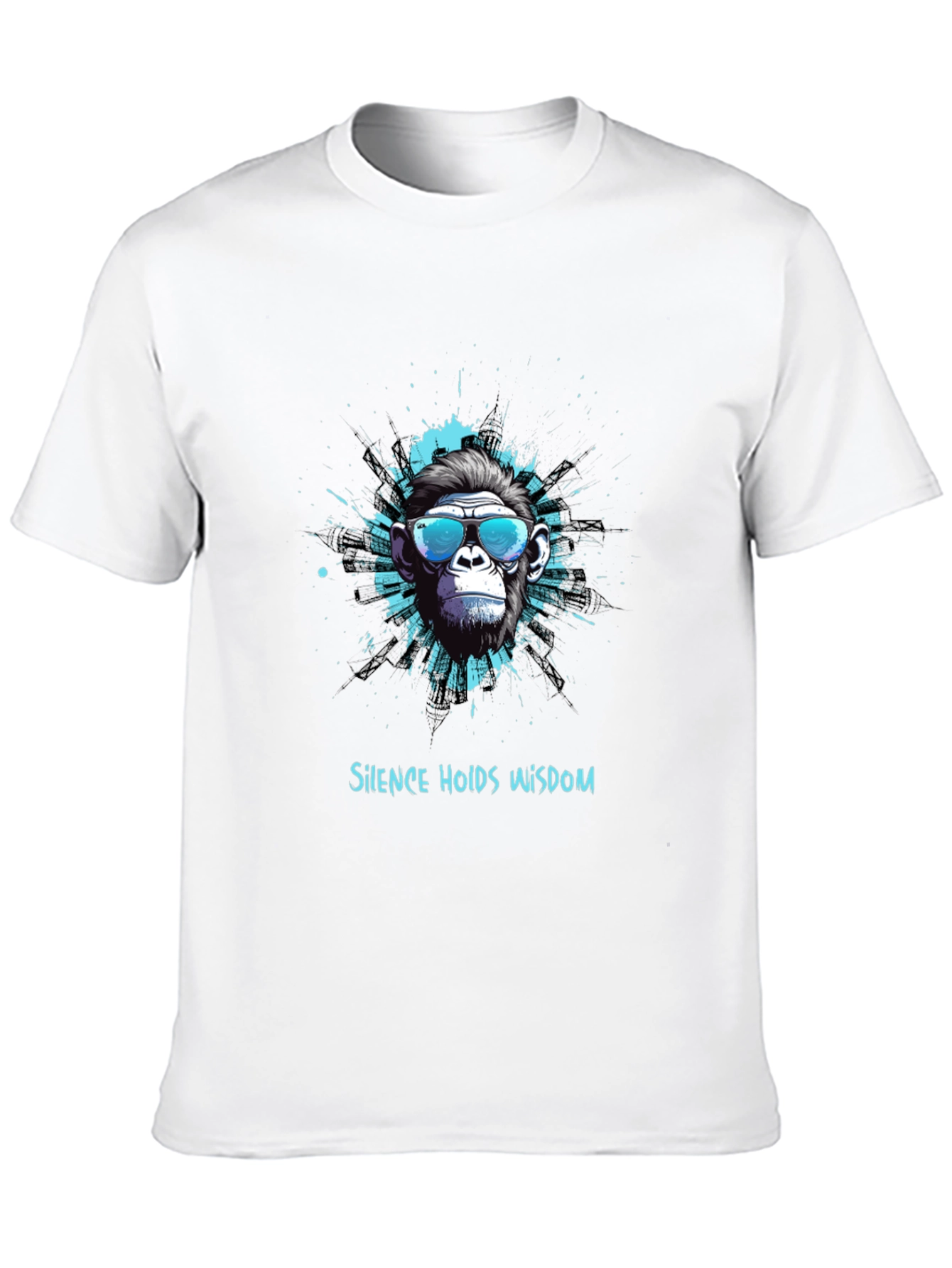 Cool Monkey Graphic Tee - Silence Holds Wisdom