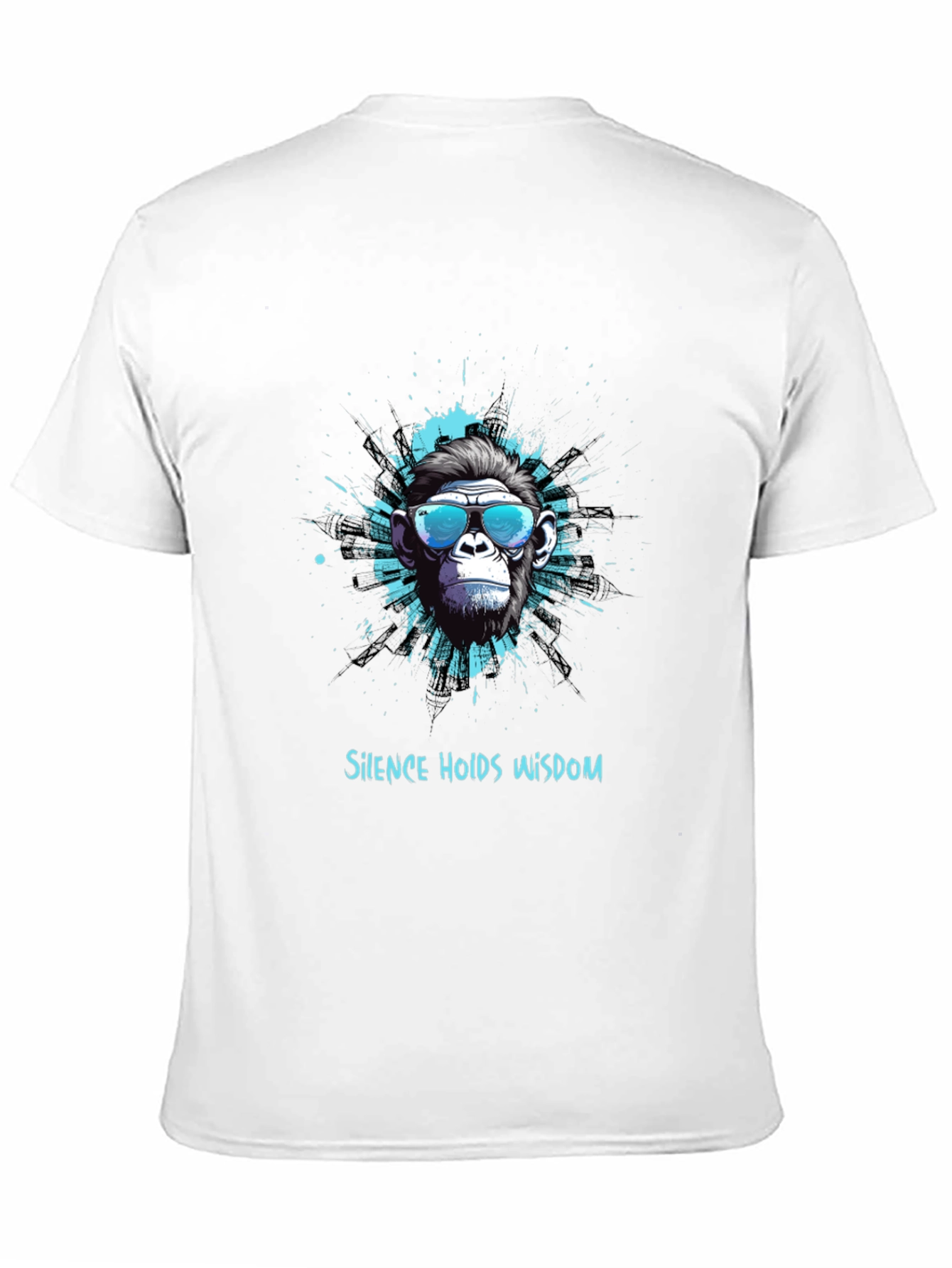 Cool Monkey Graphic Tee - Silence Holds Wisdom