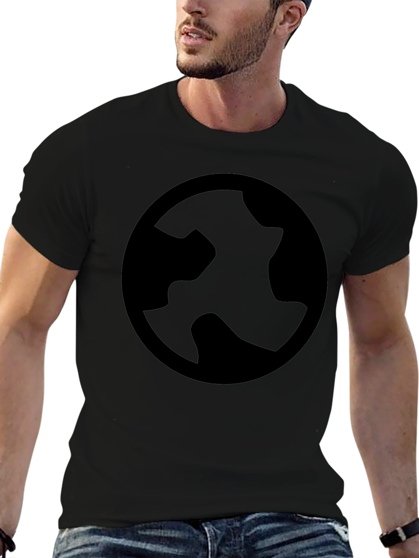 Abstract Logo Black T-Shirt - Stylish & Modern