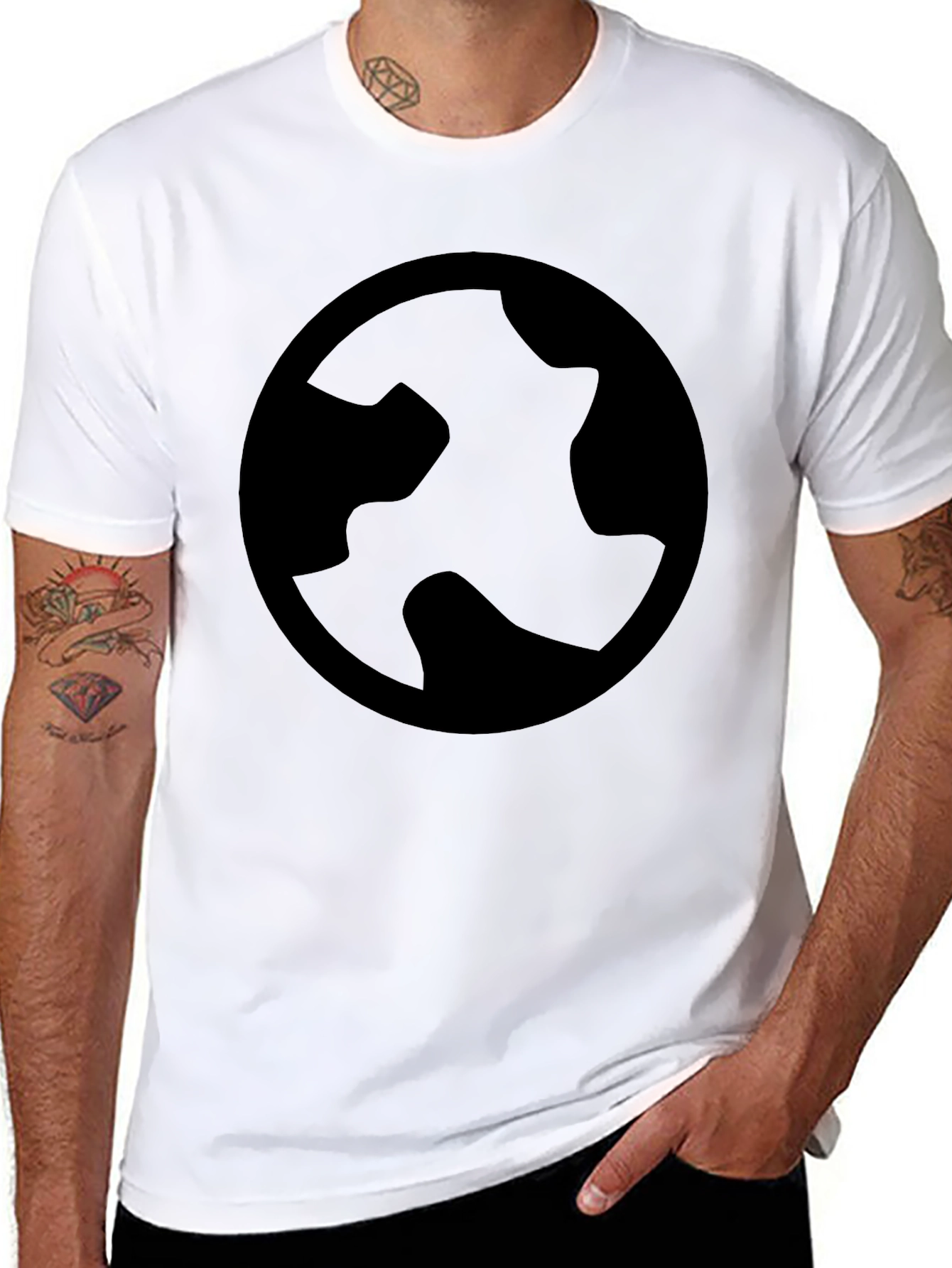 Abstract Logo Black T-Shirt - Stylish & Modern
