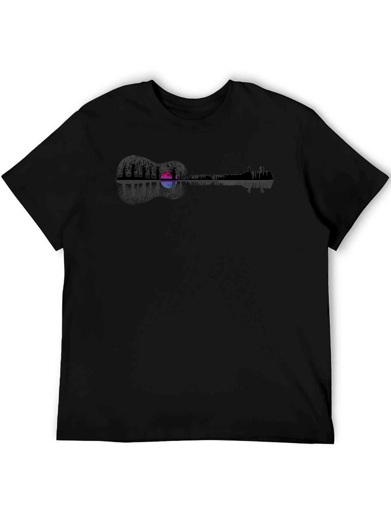 Guitar Landscape Graphic Tee - Black
