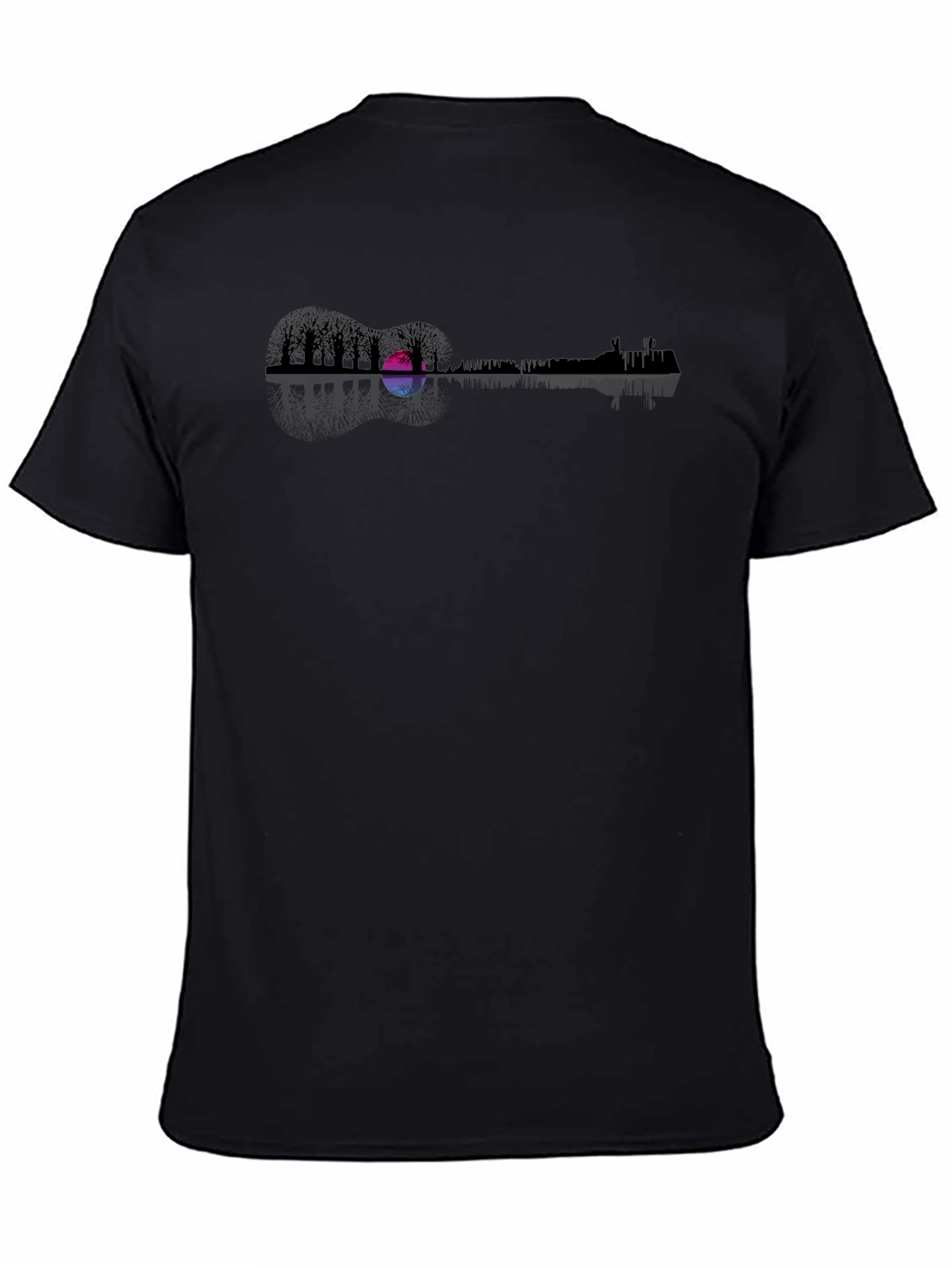 Guitar Landscape Graphic Tee - Black