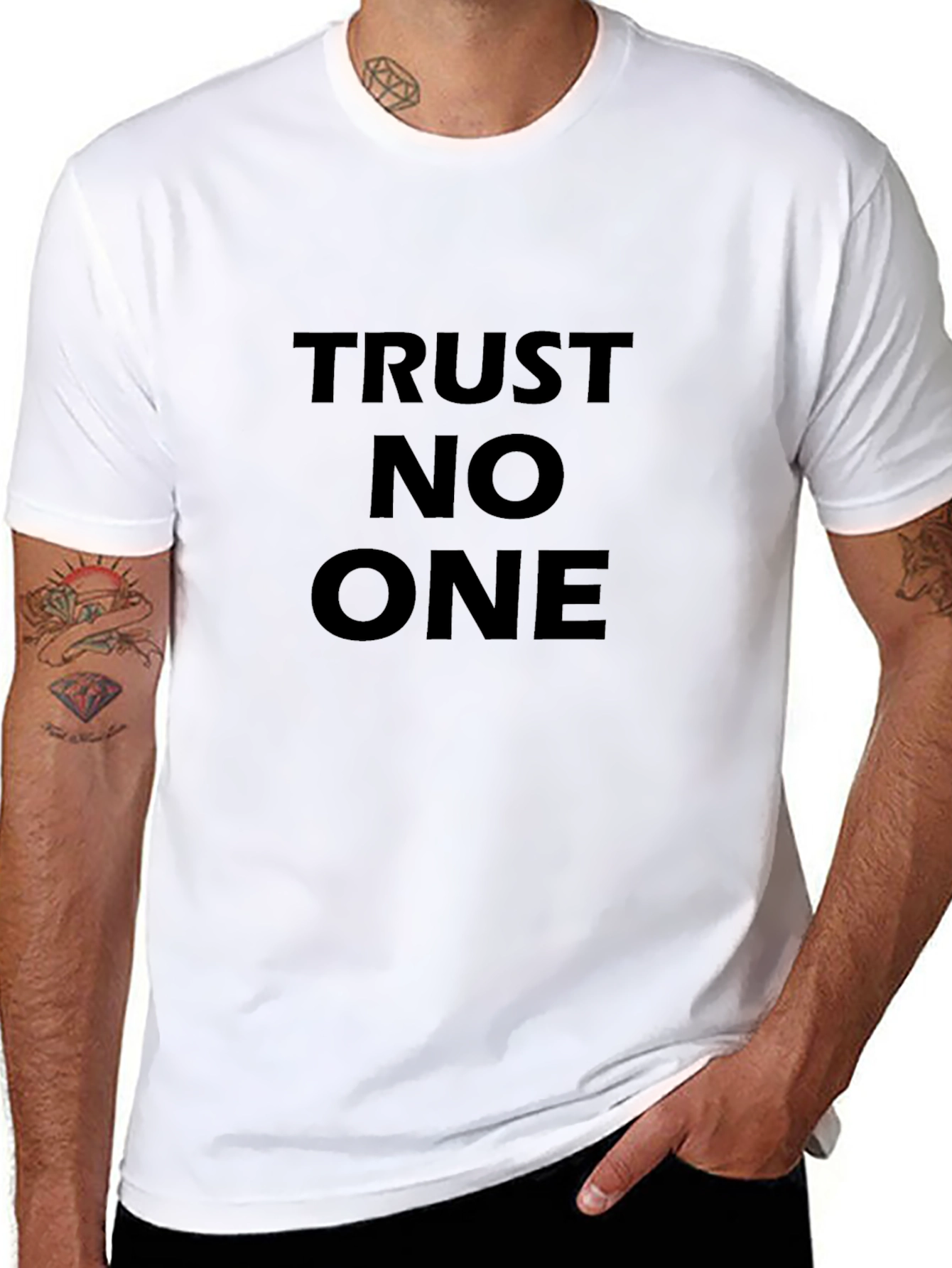 Trust No One Black Graphic Tee - Mens