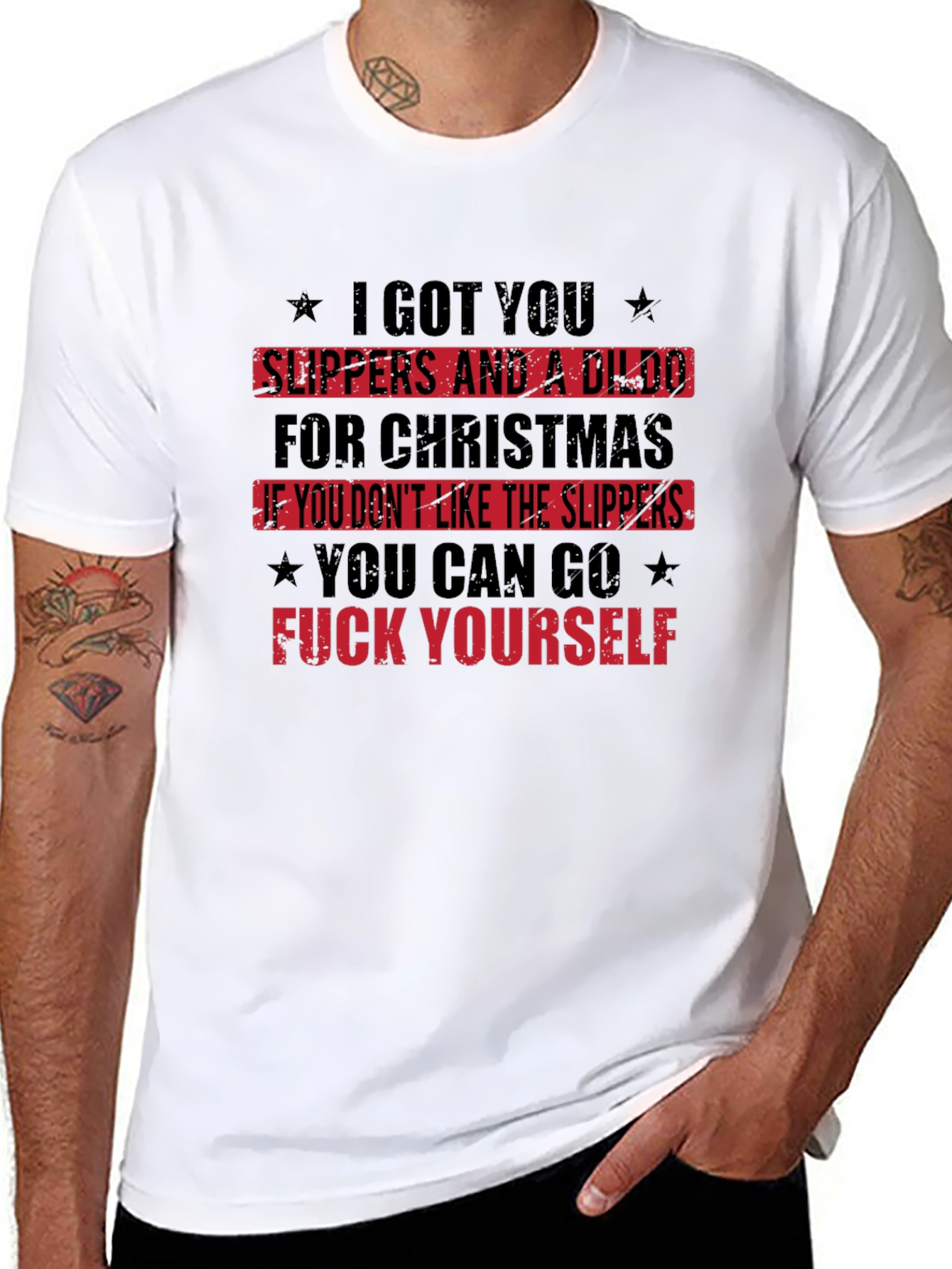 Offensive Christmas Slipper T-Shirt