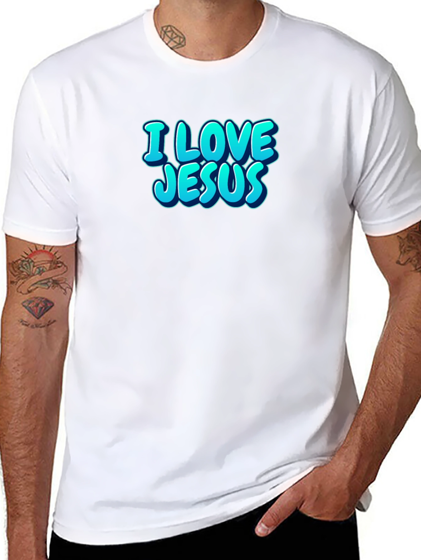 I Love Jesus Graphic T-Shirt - Religious Apparel