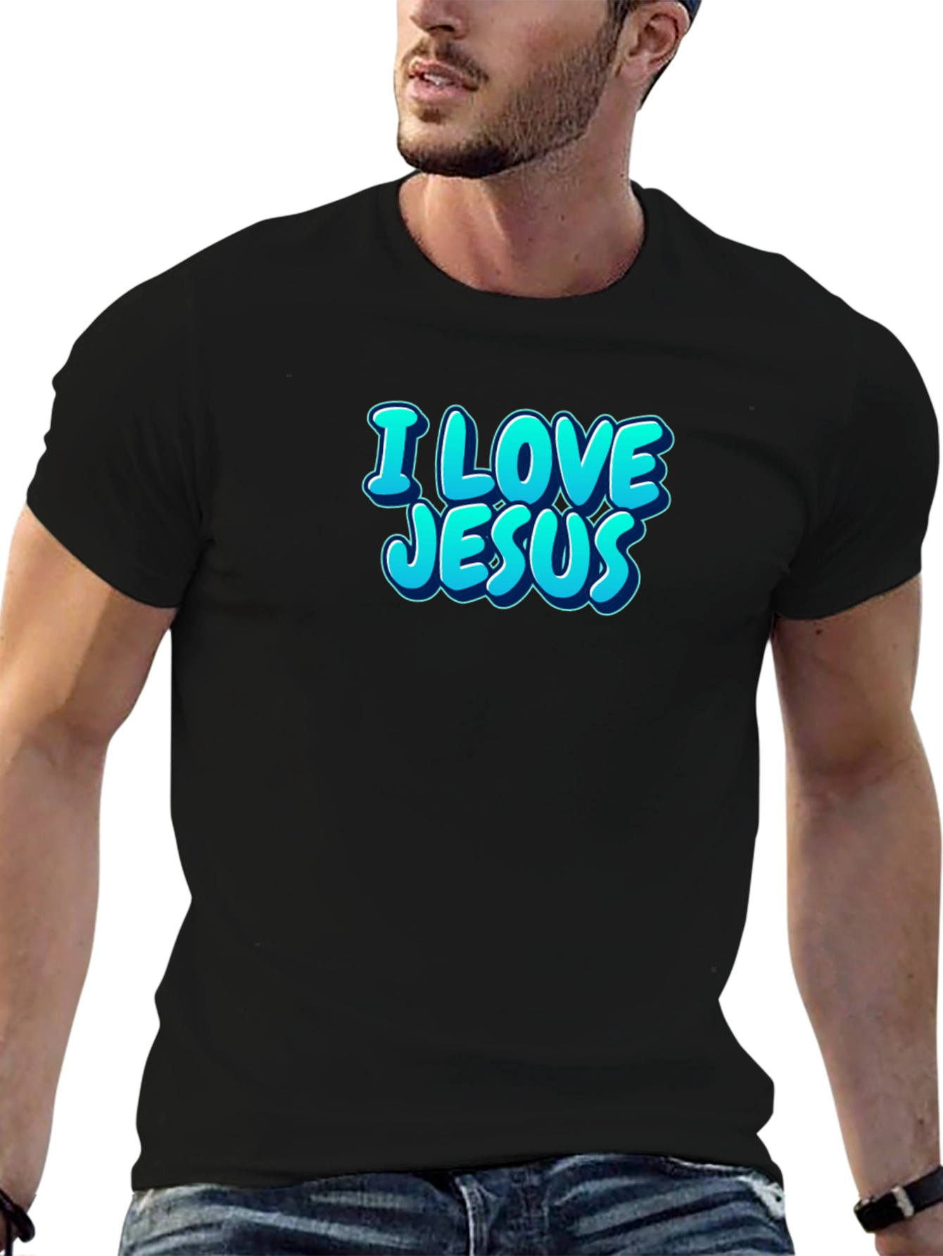 I Love Jesus Graphic T-Shirt - Religious Apparel
