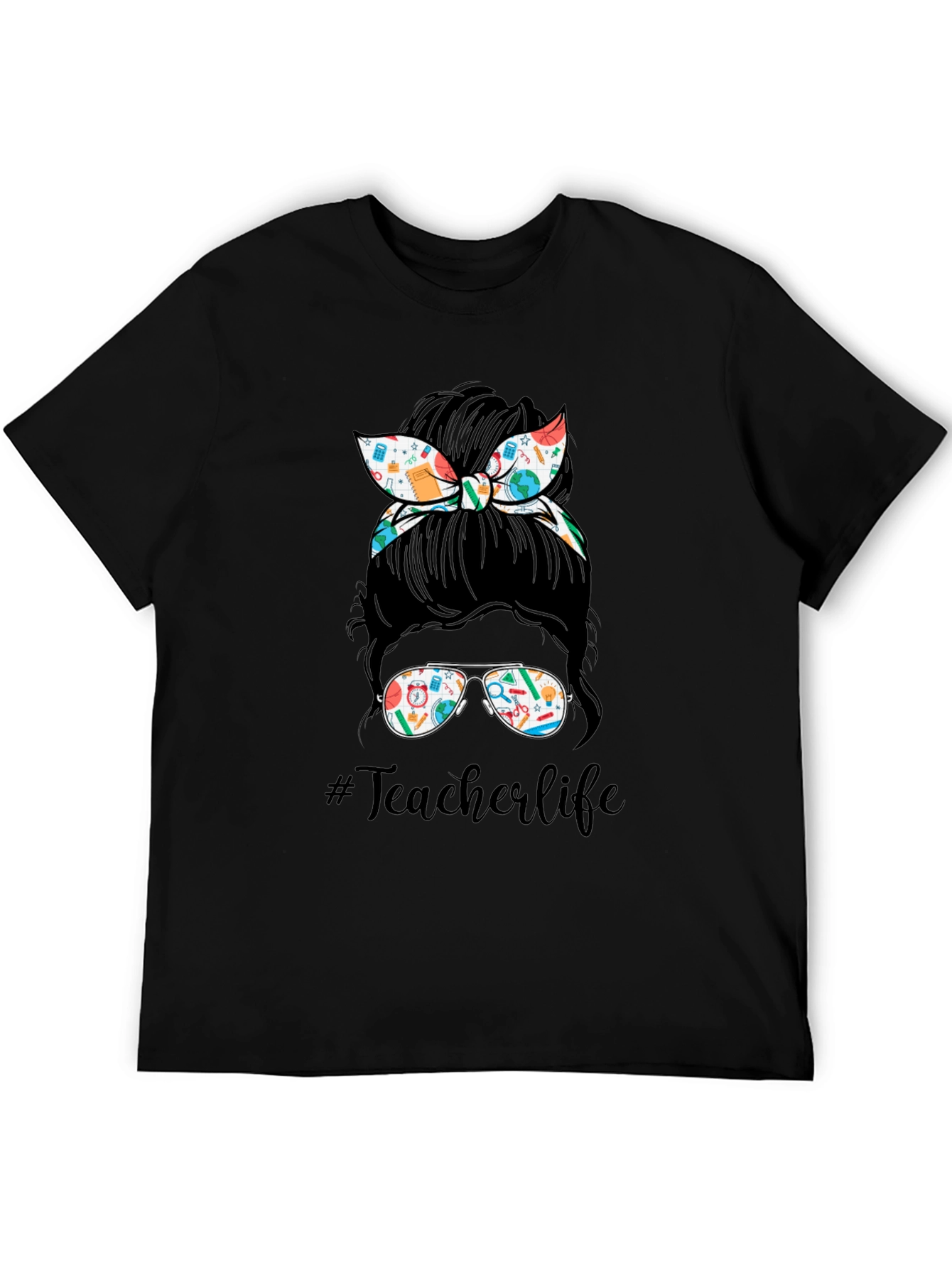 Teacher Life Messy Bun T-Shirt