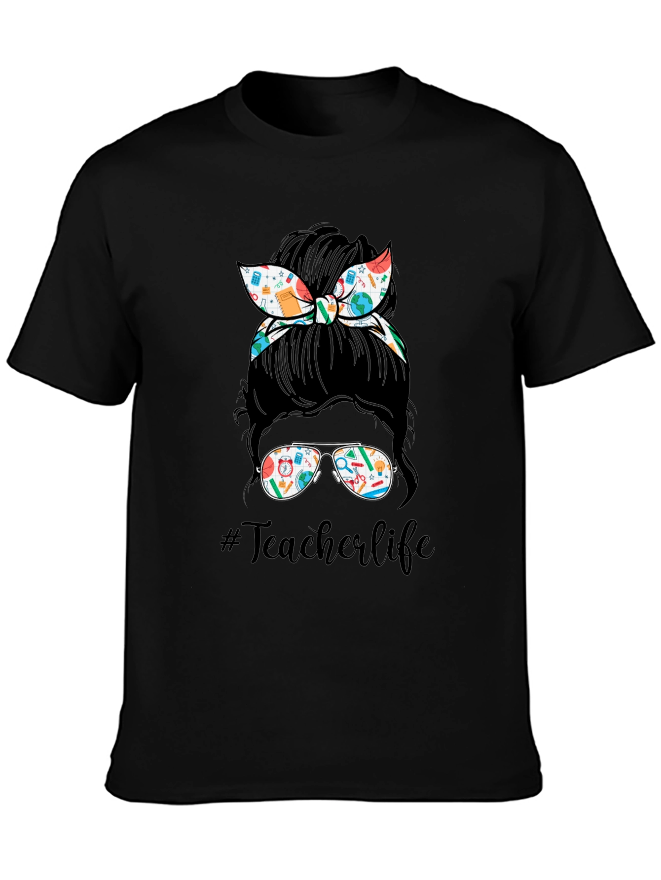 Teacher Life Messy Bun T-Shirt