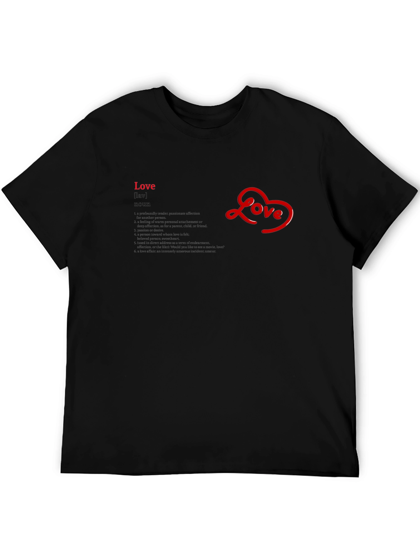 Love Definition Black T-Shirt - Stylish Casual Wear
