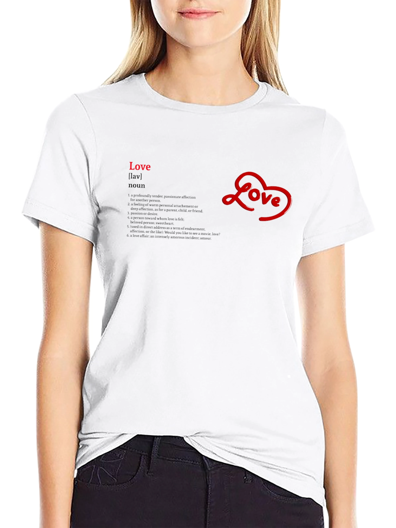 Love Definition Black T-Shirt - Stylish Casual Wear