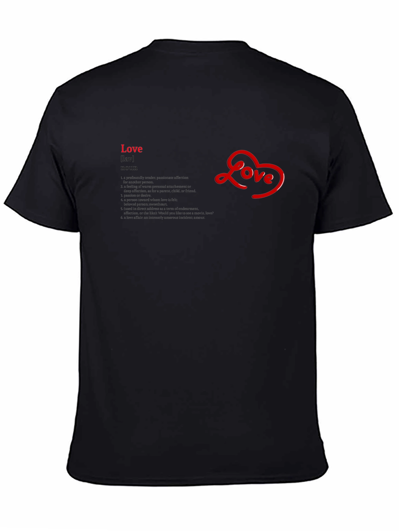 Love Definition Black T-Shirt - Stylish Casual Wear