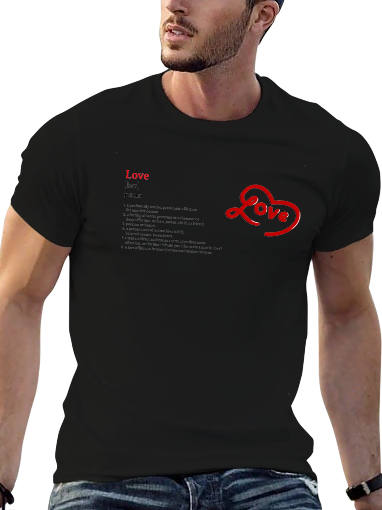 Love Definition Black T-Shirt - Stylish Casual Wear