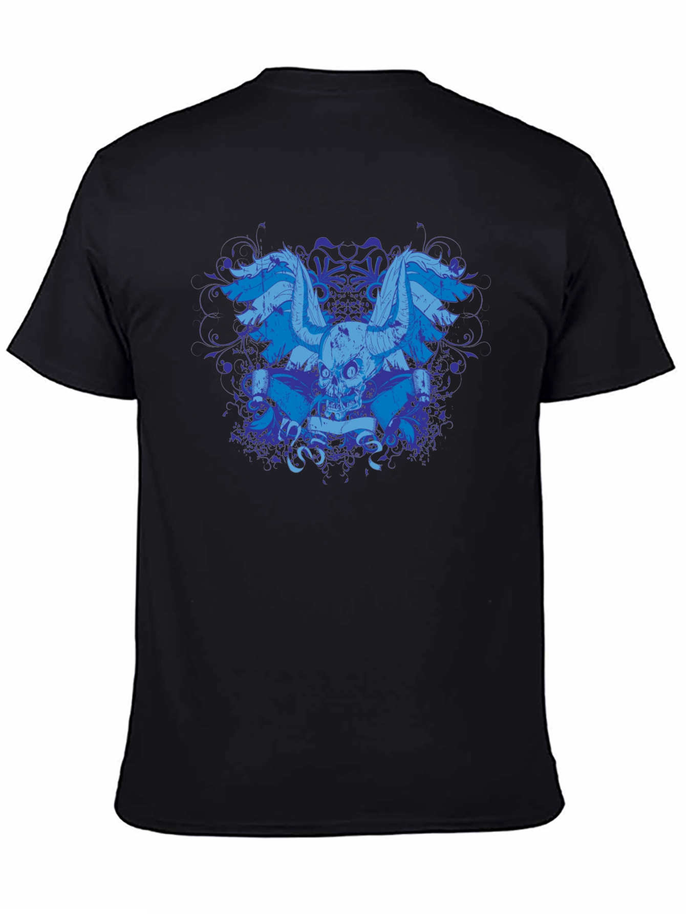 Skull Wings Graphic Black T-Shirt