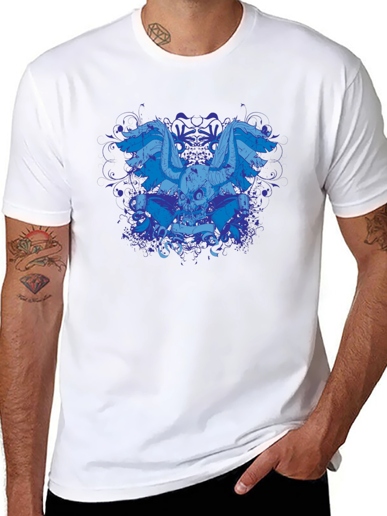 Skull Wings Graphic Black T-Shirt