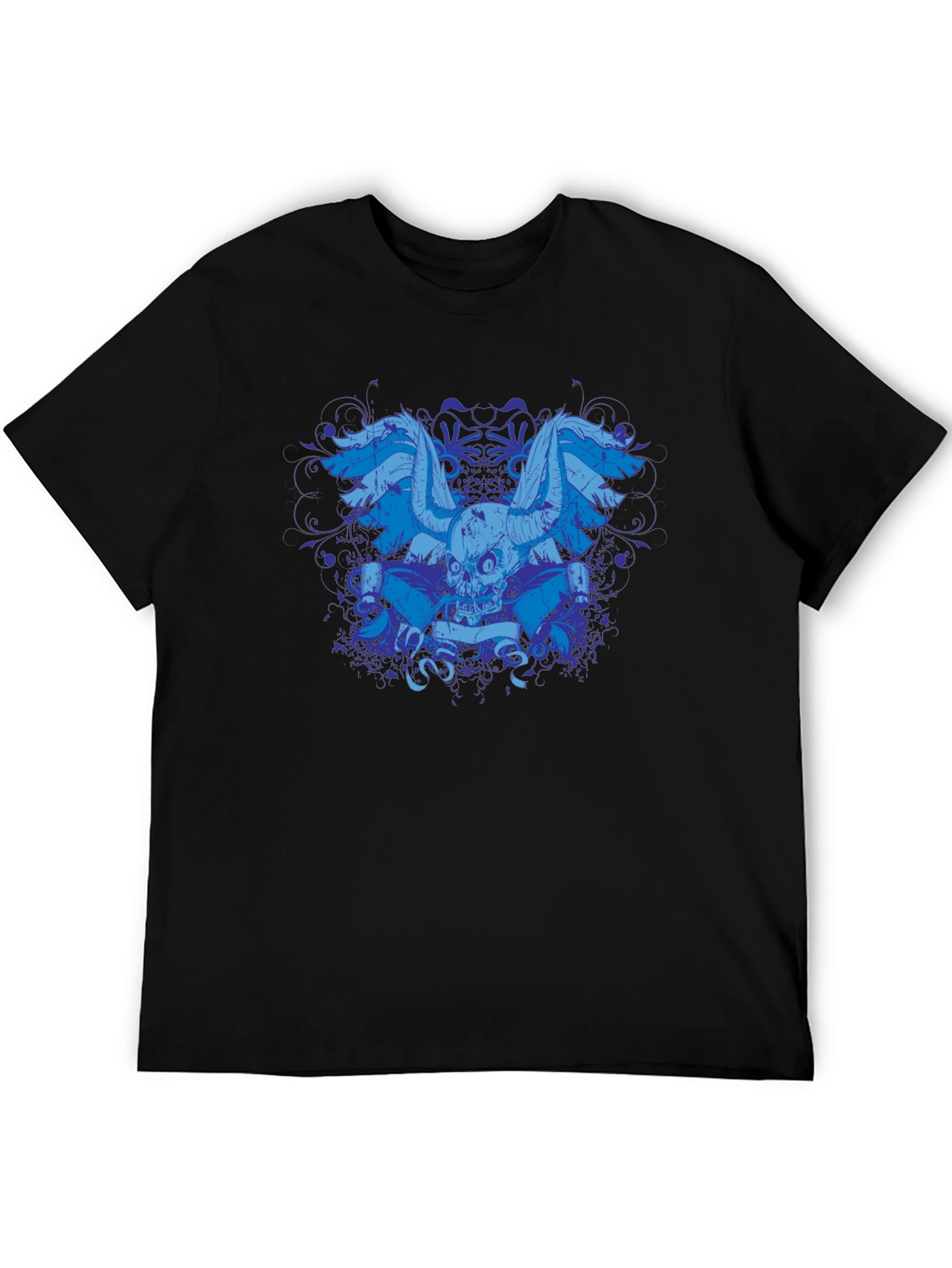 Skull Wings Graphic Black T-Shirt