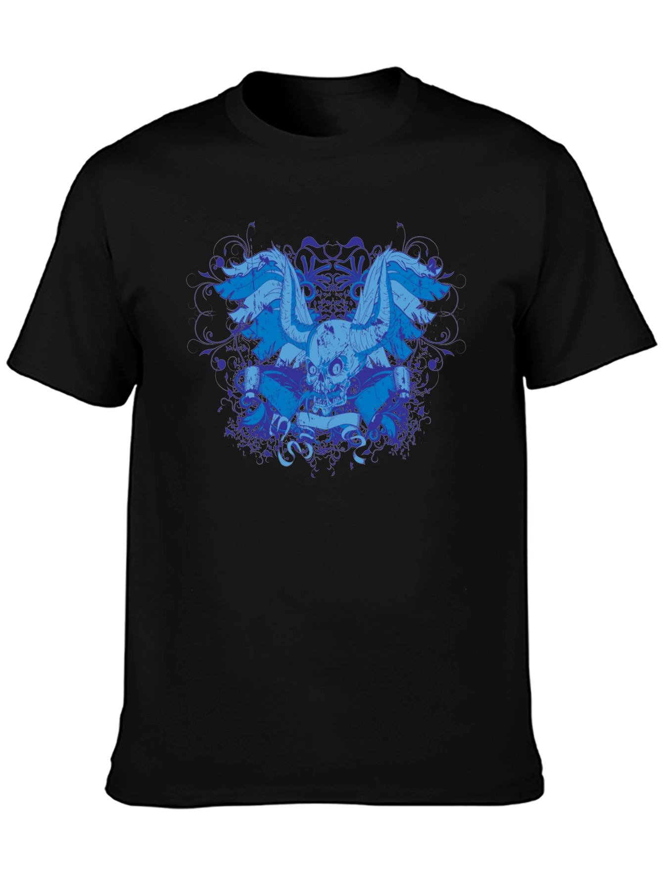 Skull Wings Graphic Black T-Shirt